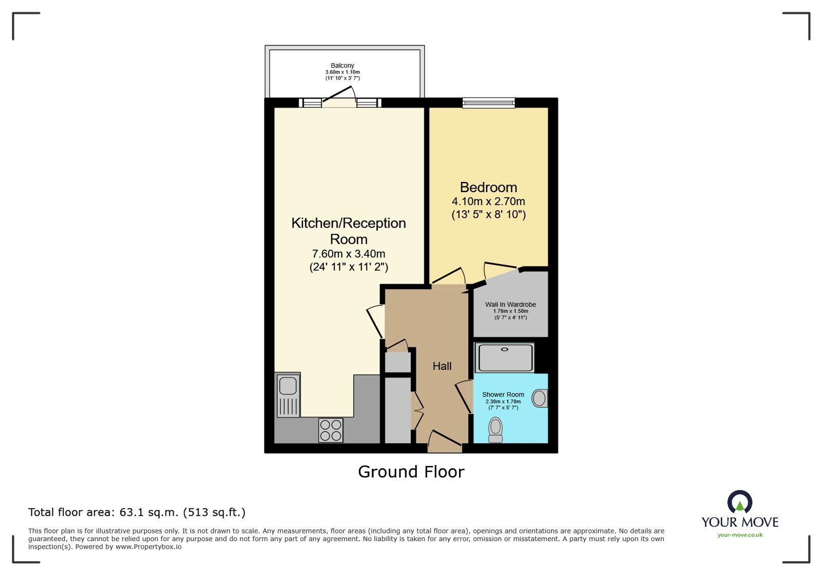 Floorplan of 1 bedroom Flat for sale, Albion Road, Bexleyheath, DA6