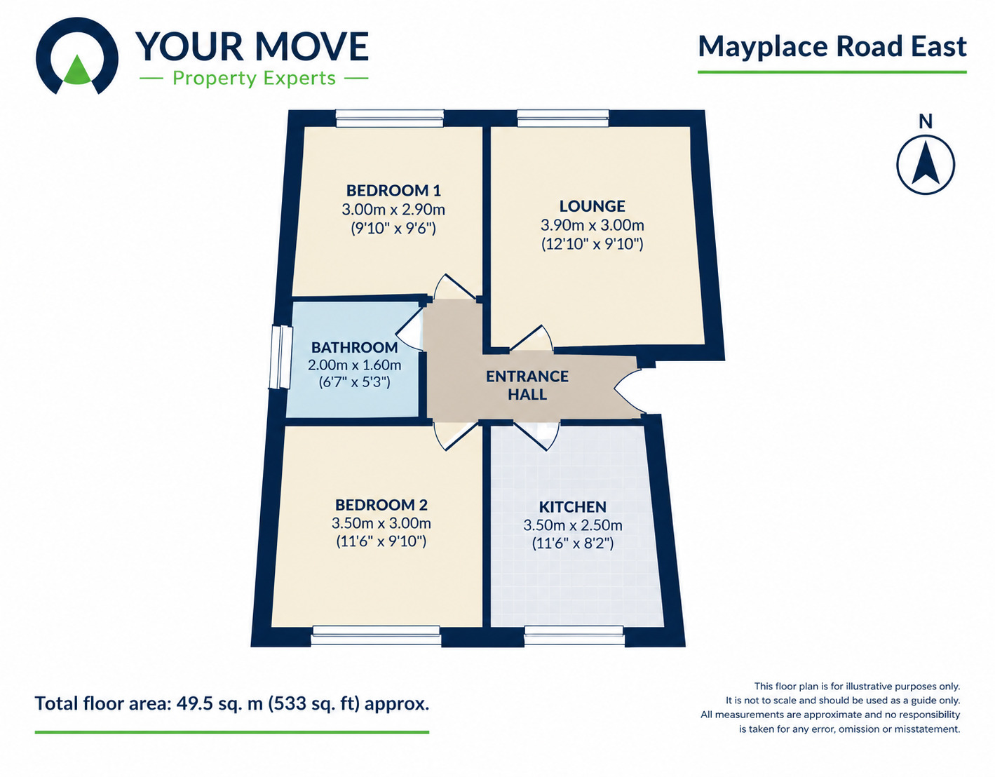 Floorplan of 2 bedroom Flat to rent, Mayplace Road East, Bexleyheath, DA7