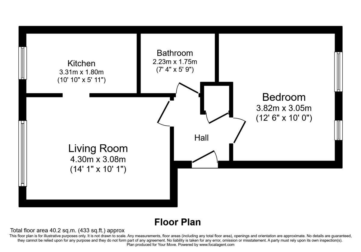 Floorplan of 1 bedroom  Flat to rent, Bernard Ashley Drive, London, SE7