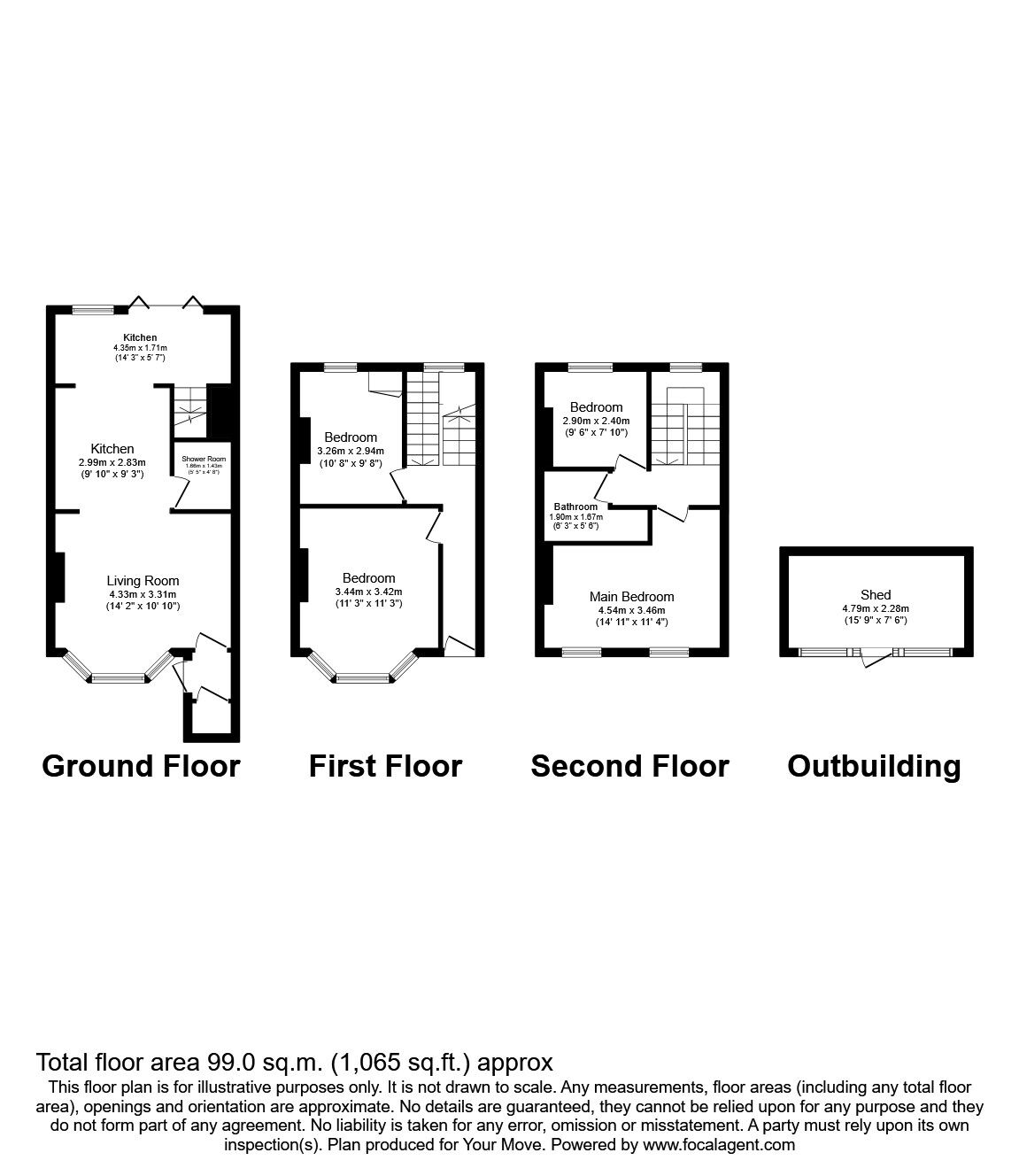 Floorplan of 4 bedroom Mid Terrace House to rent, Ronver Road, London, SE12