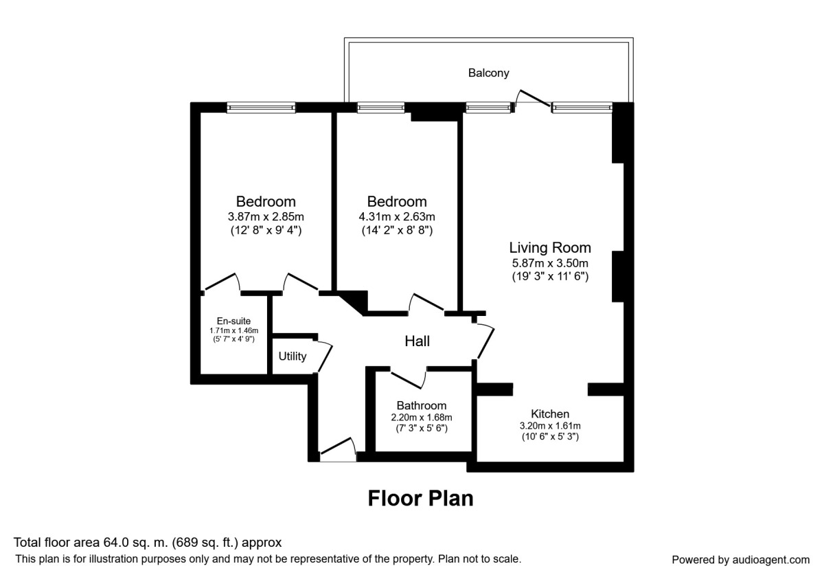 Floorplan of 2 bedroom  Flat to rent, Mast Quay, Church Street, London, SE18