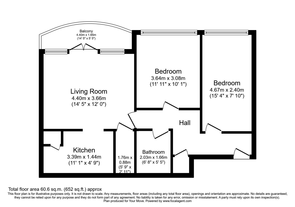 Floorplan of 2 bedroom Flat to rent, Flat 22 Greenwich Heights Master Gu, London, SE18