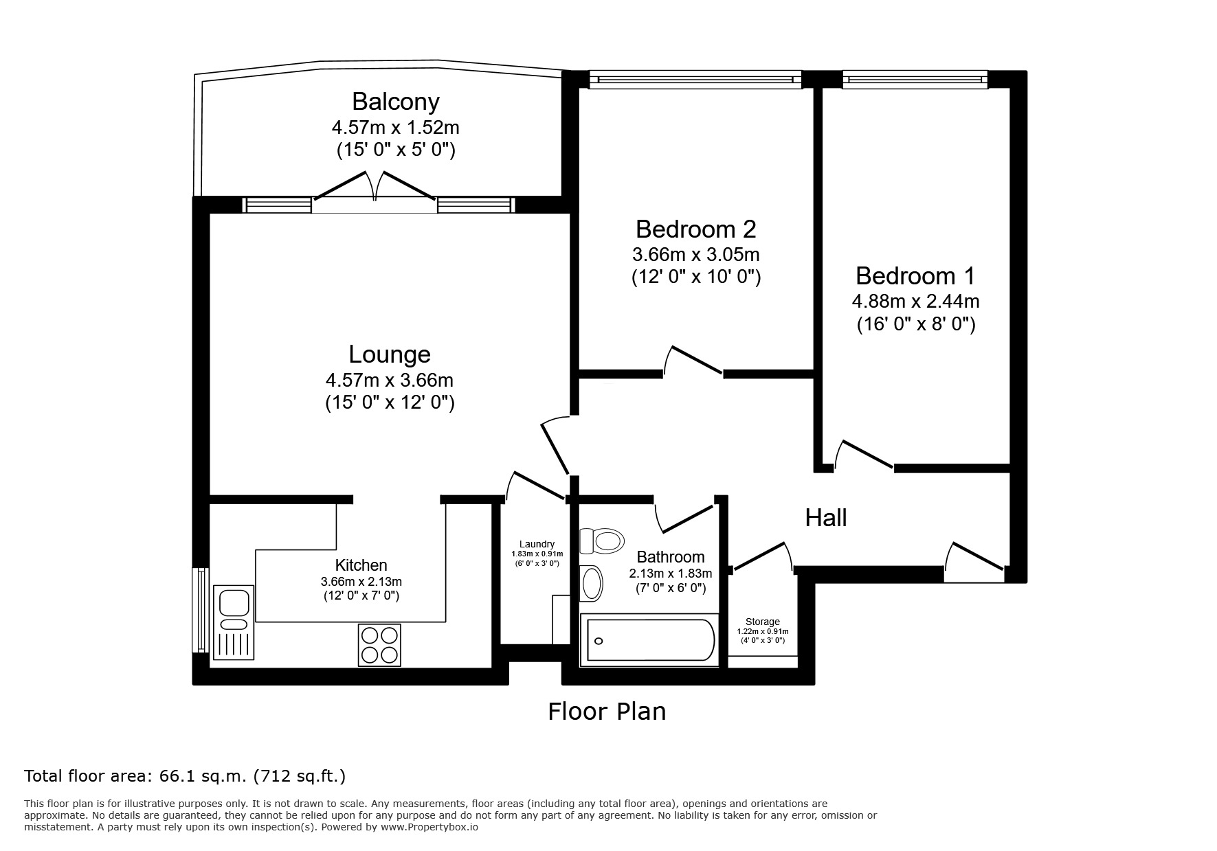 Floorplan of 2 bedroom Flat to rent, Master Gunner Place, London, SE18