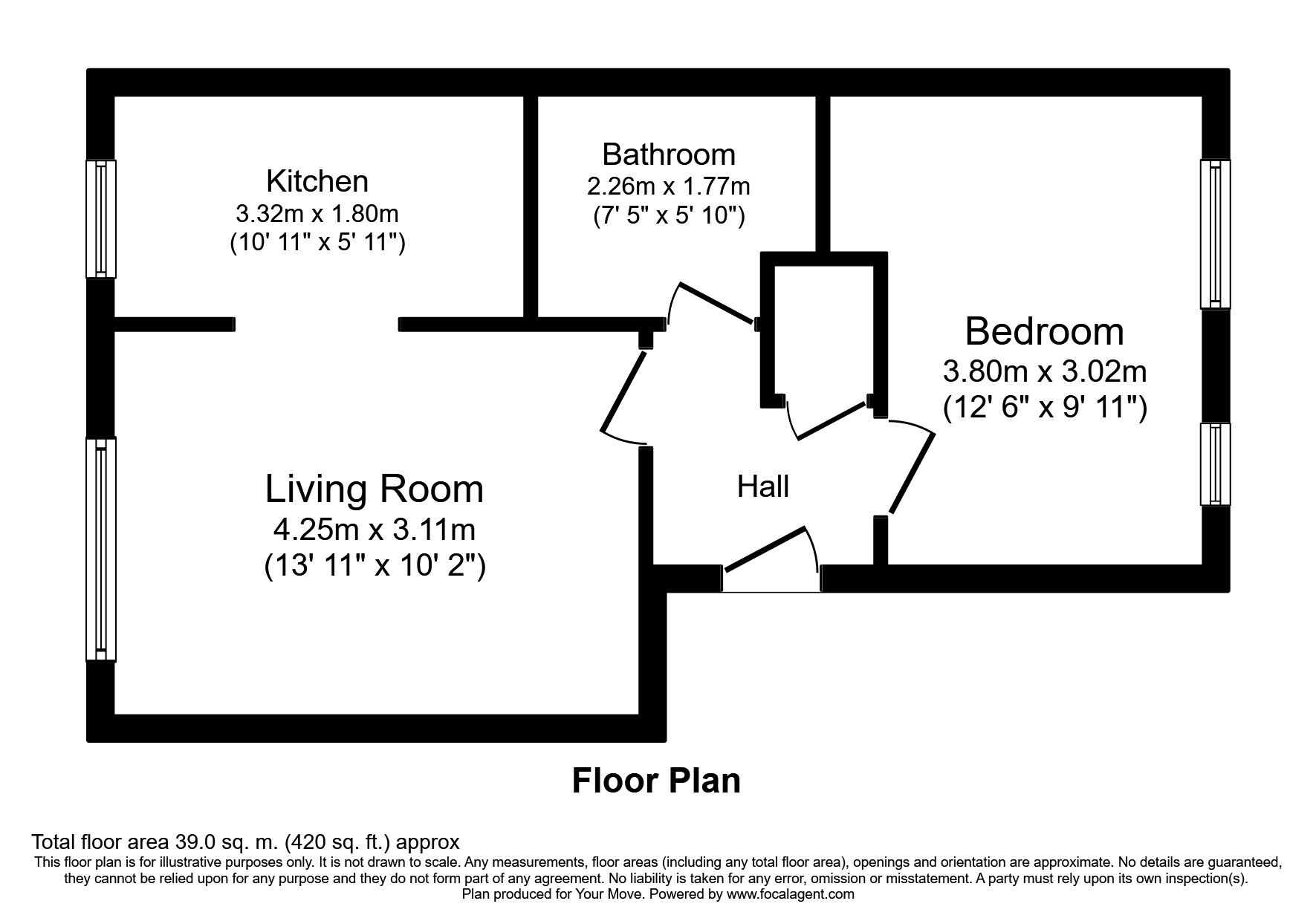 Floorplan of 1 bedroom Flat to rent, Bernard Ashley Drive, London, SE7