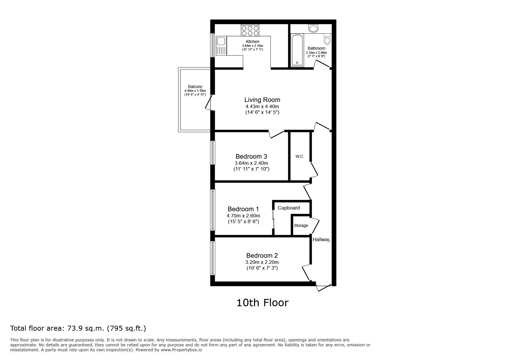 Floorplan of 3 bedroom Flat for sale, Master Gunner Place, London, SE18