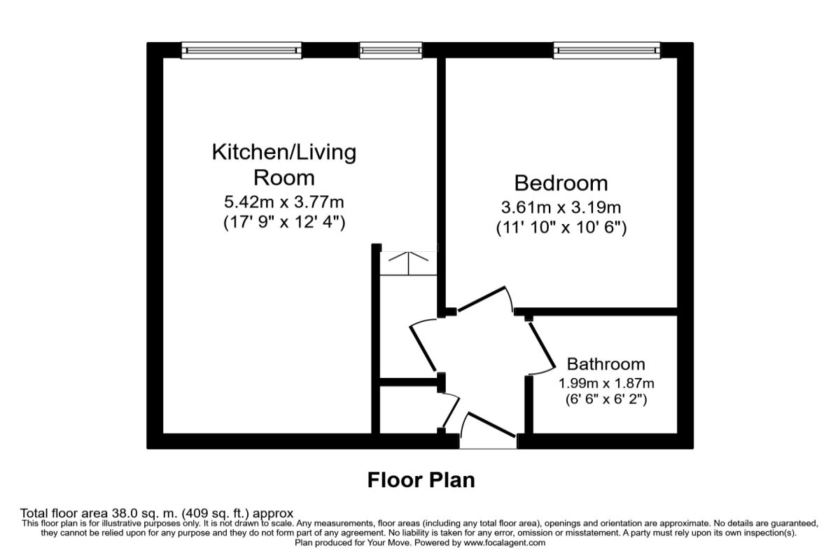Floorplan of 1 bedroom Flat to rent, Calderwood Street, London, SE18