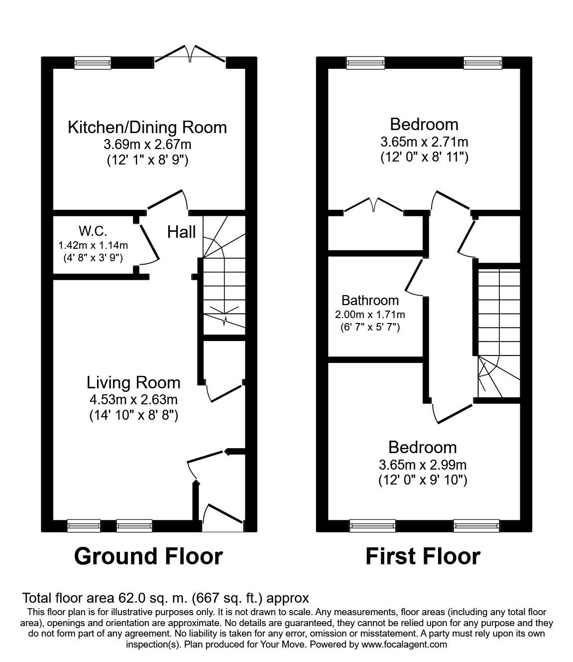 Floorplan of 2 bedroom End Terrace House to rent, Kendall Road, London, SE18