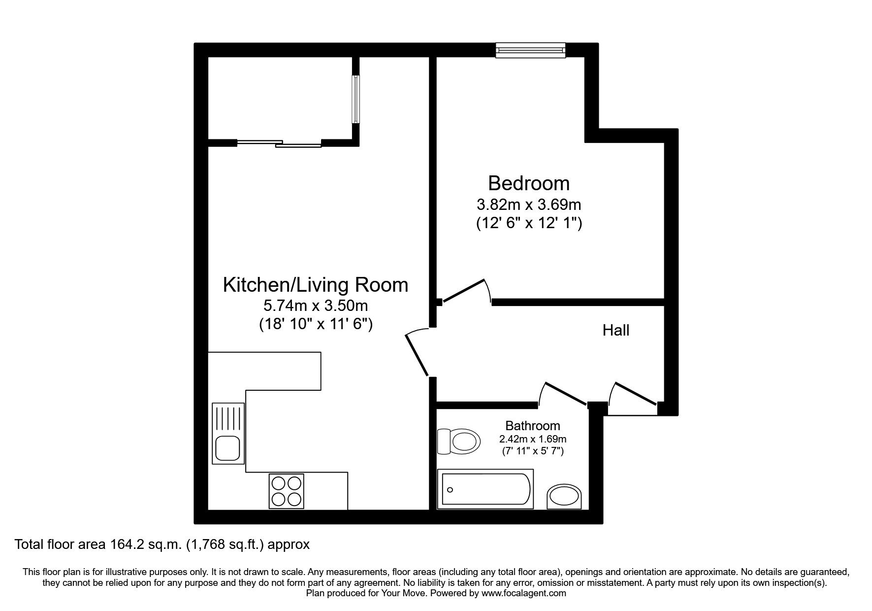 Floorplan of 1 bedroom  Flat to rent, Bush House, Berber Parade, London, SE18