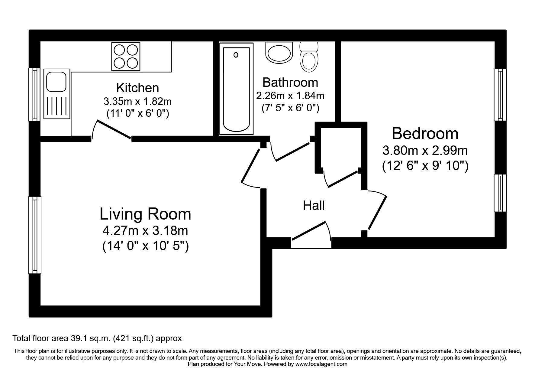Floorplan of 1 bedroom  Flat to rent, Edith Cavell Way, London, SE18