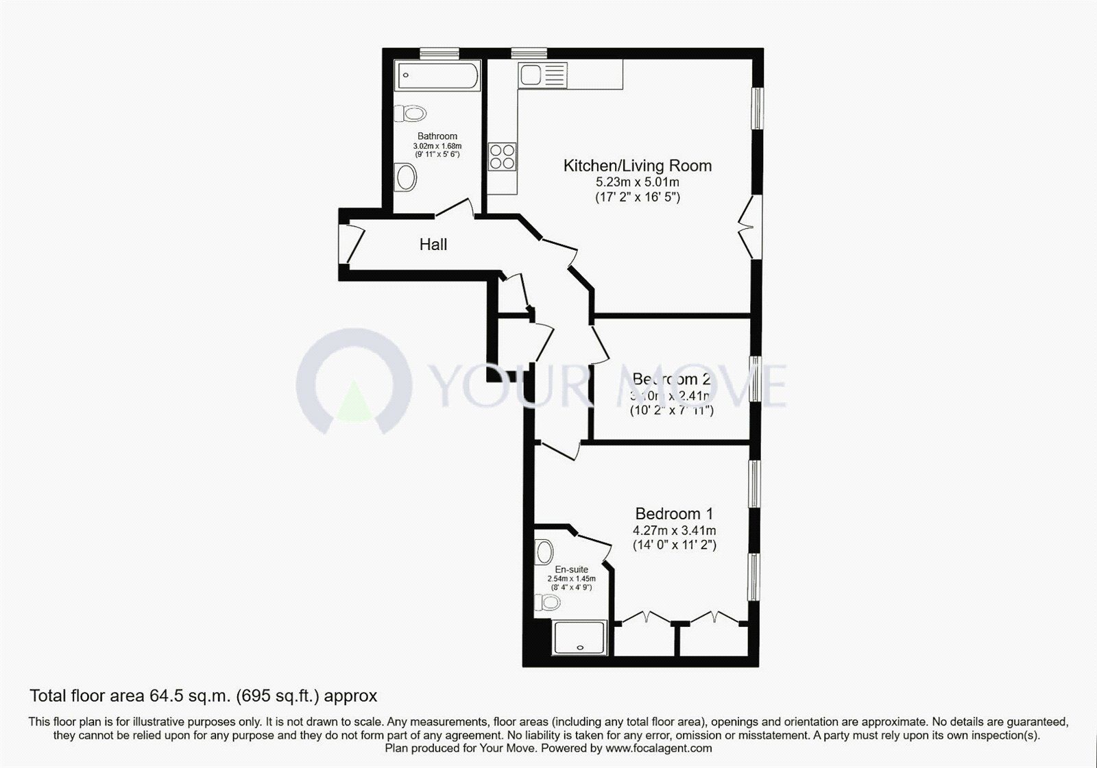Floorplan of 2 bedroom Flat to rent, Brook Square, London, SE18