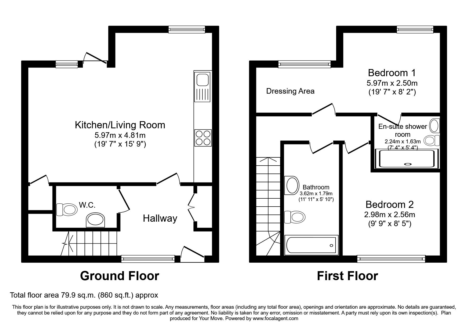 Floorplan of 2 bedroom Mid Terrace House to rent, Parade Ground Path, London, SE18