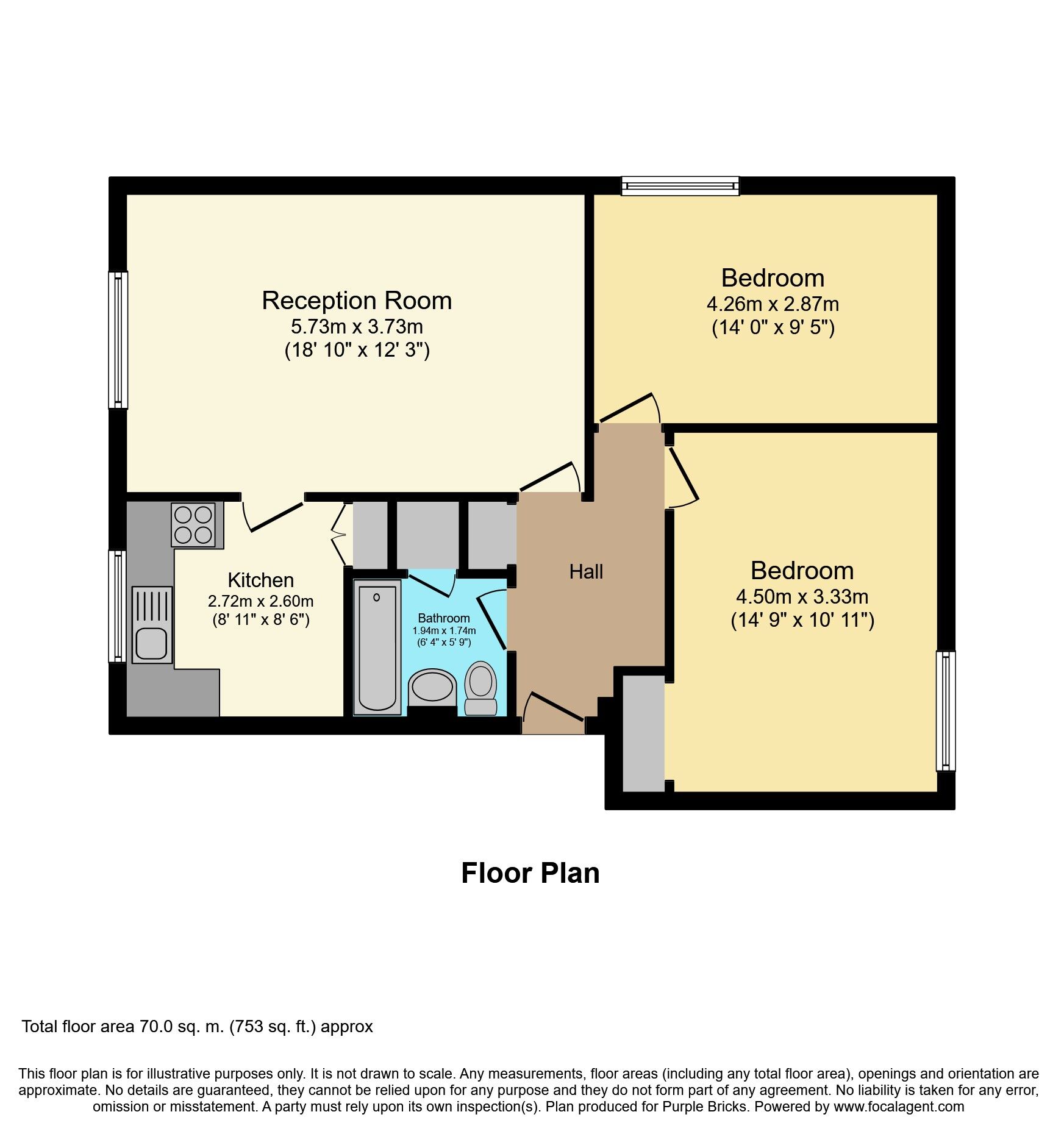 Floorplan of 2 bedroom  Flat to rent, St. Johns Park, London, SE3