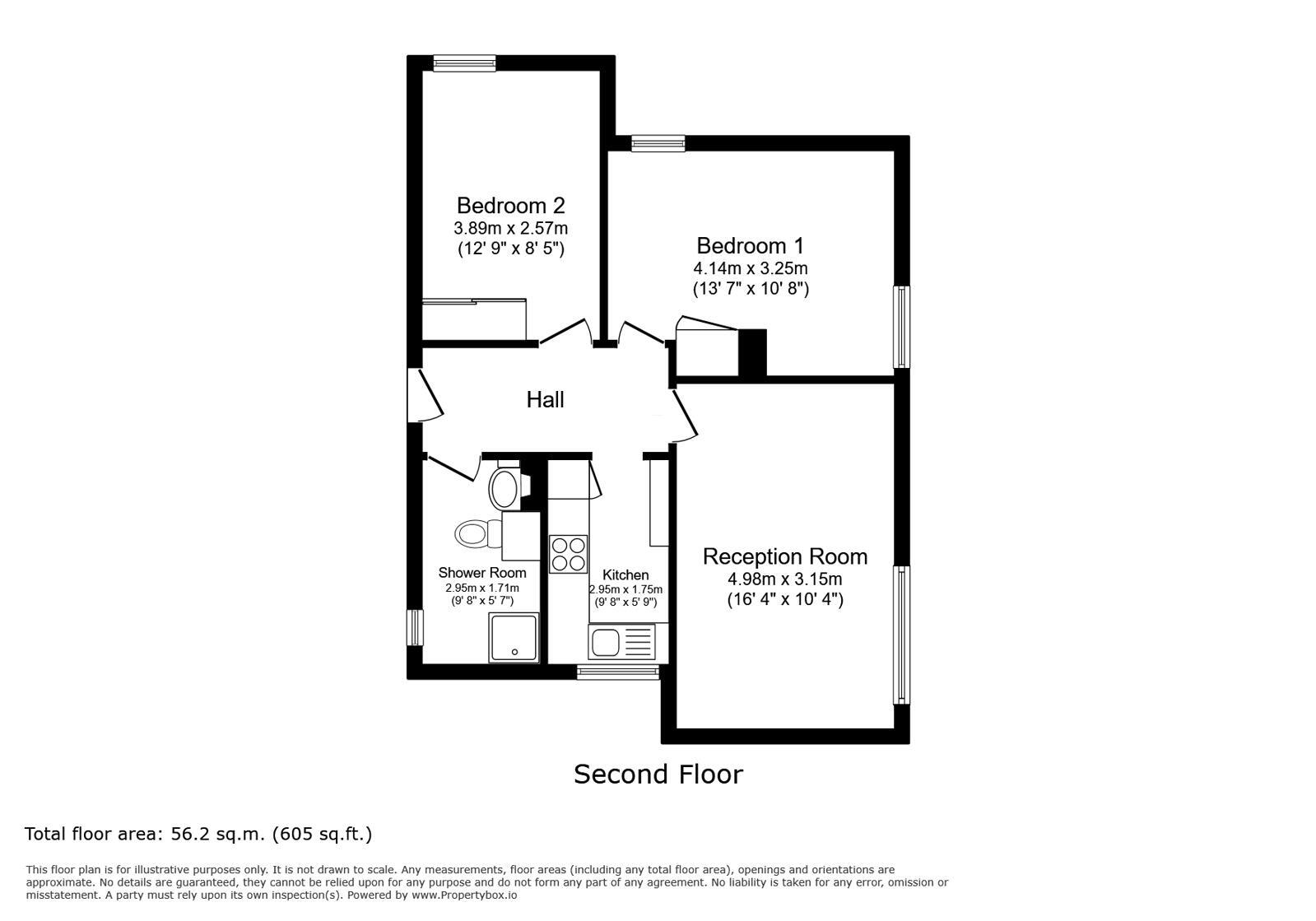 Floorplan of 2 bedroom Flat to rent, Hardy Road, London, SE3