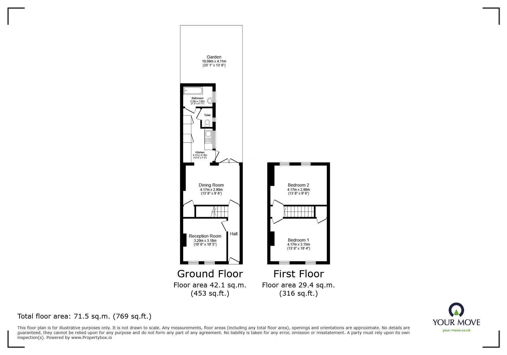 Floorplan of 2 bedroom Mid Terrace House to rent, Lucas Road, London, SE20