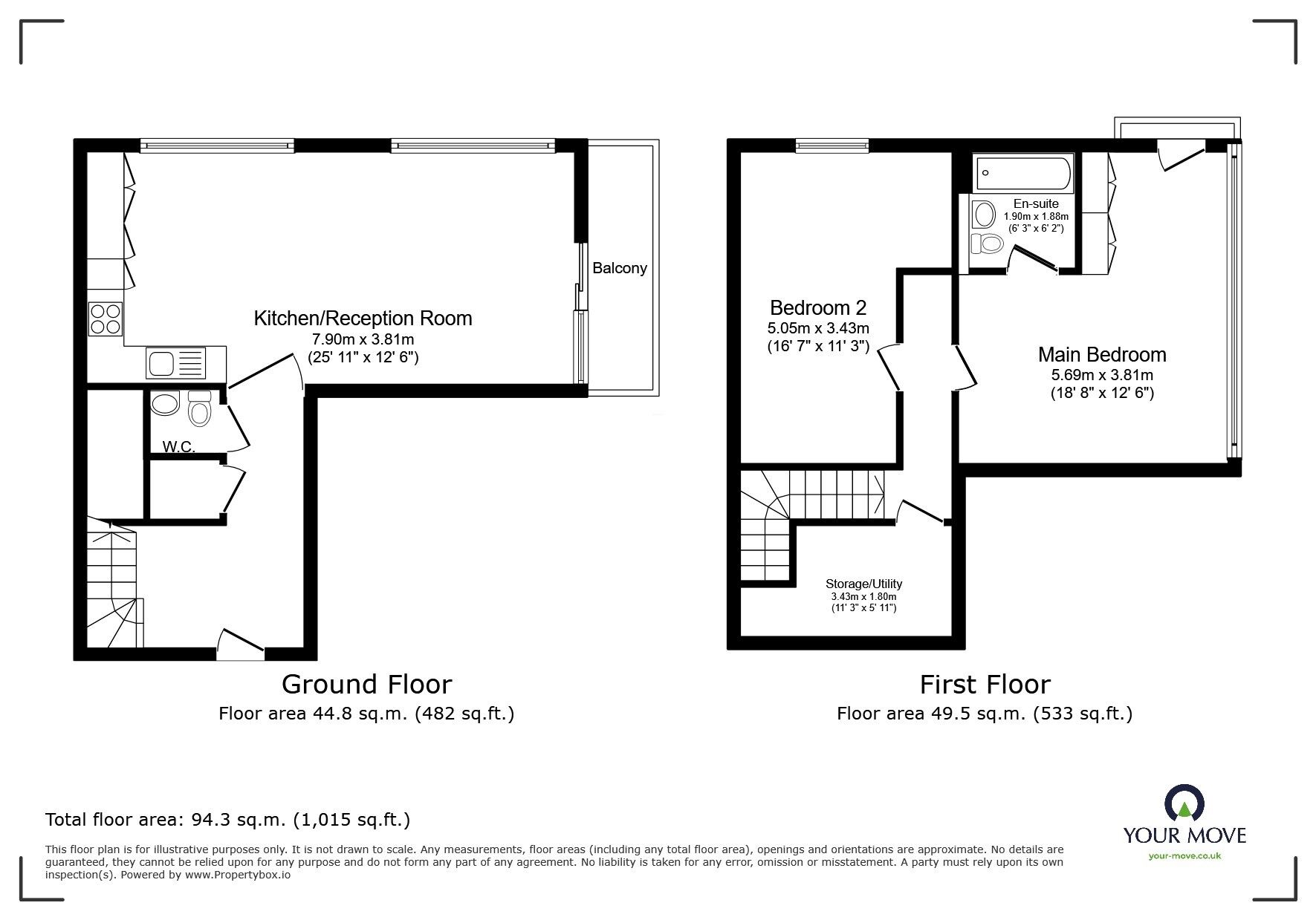 Floorplan of 2 bedroom  Flat for sale, Kidbrooke Park Road, London, SE3