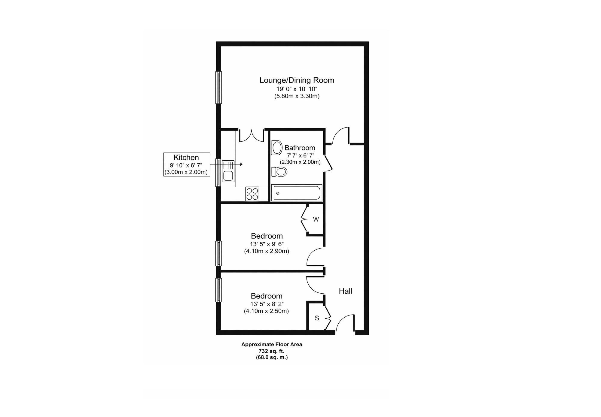 Floorplan of 2 bedroom Flat to rent, Cornwallis Road, London, SE18