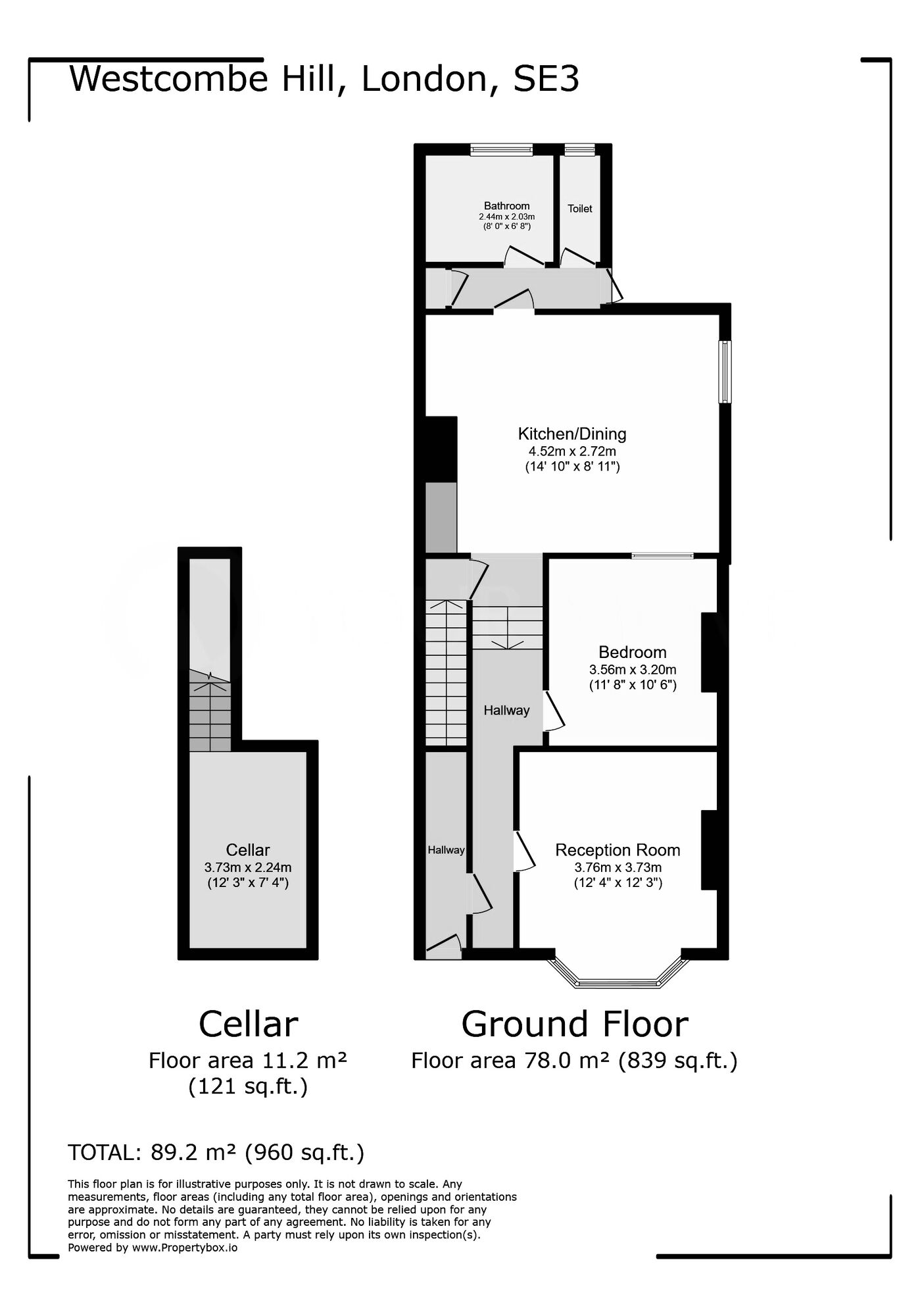 Floorplan of 1 bedroom  Flat to rent, Westcombe Hill, London, SE3