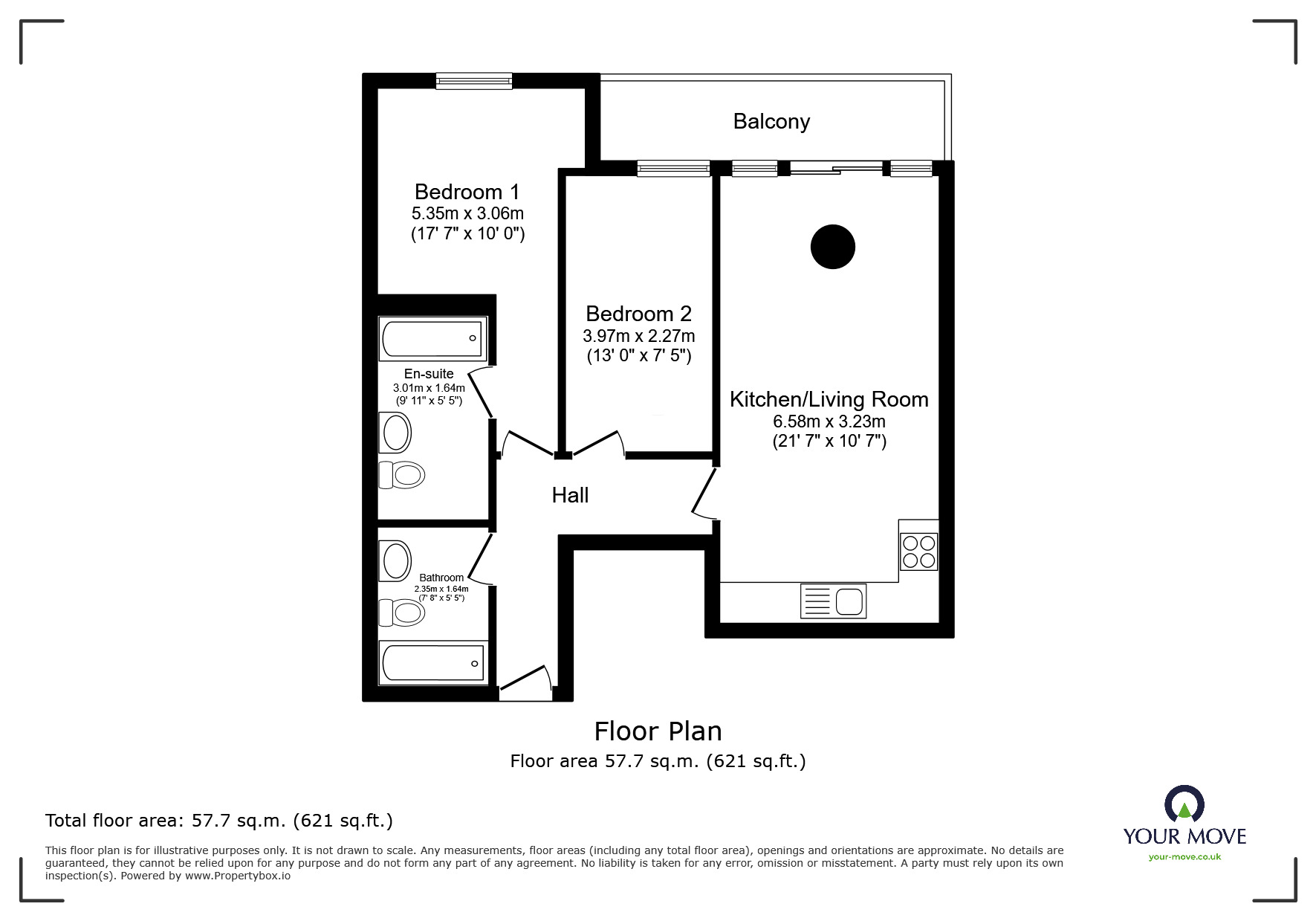 Floorplan of 2 bedroom  Flat to rent, Argyll Road, London, SE18