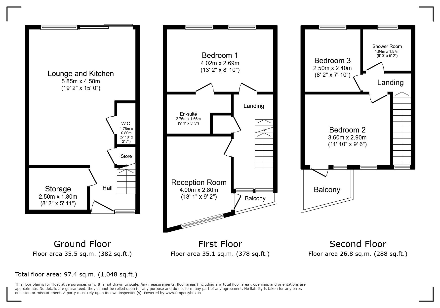 Floorplan of 3 bedroom Mid Terrace House for sale, Dermody Road, London, Lee Green, SE13