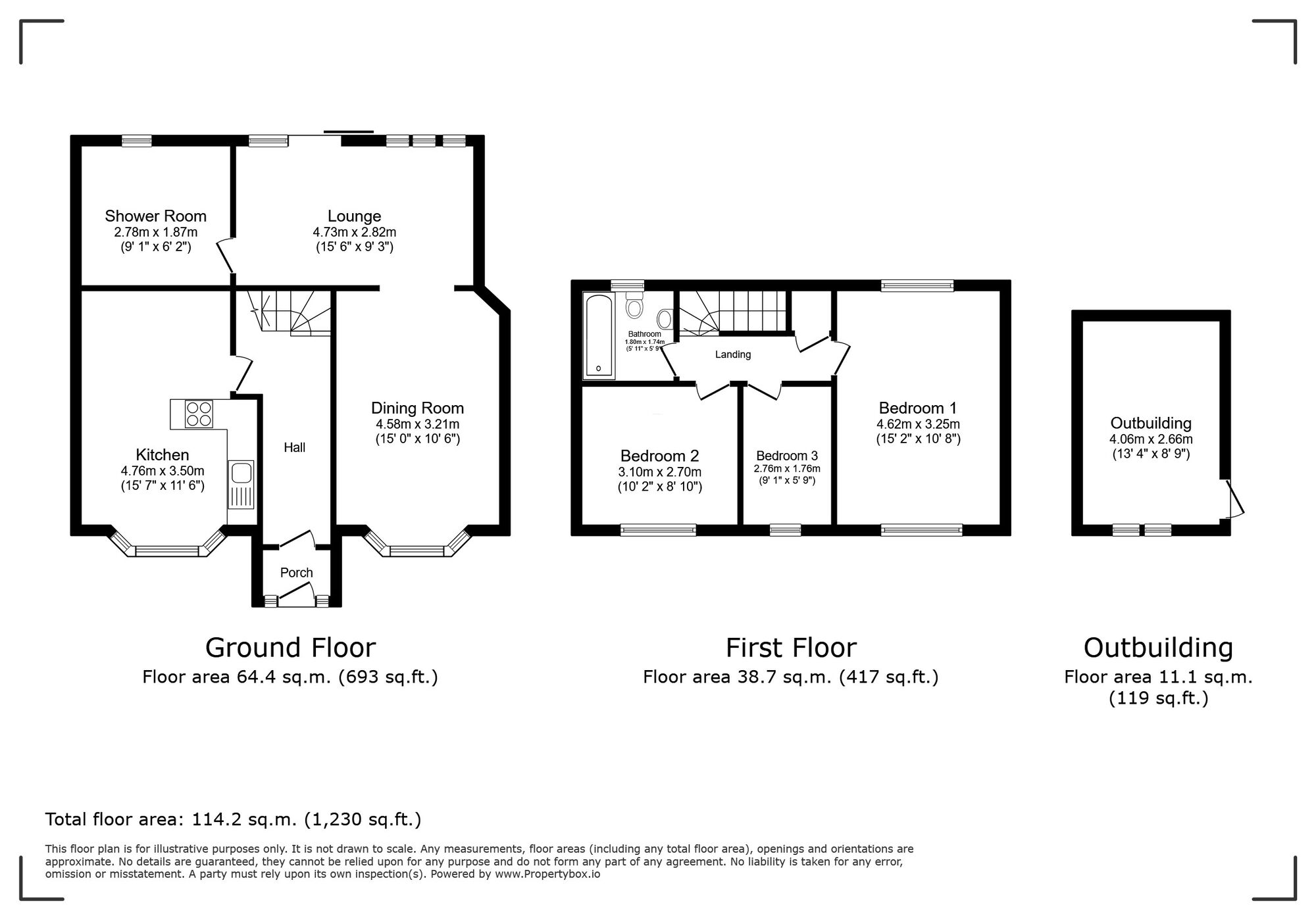 Floorplan of 3 bedroom Mid Terrace House for sale, Langbrook Road, London, SE3