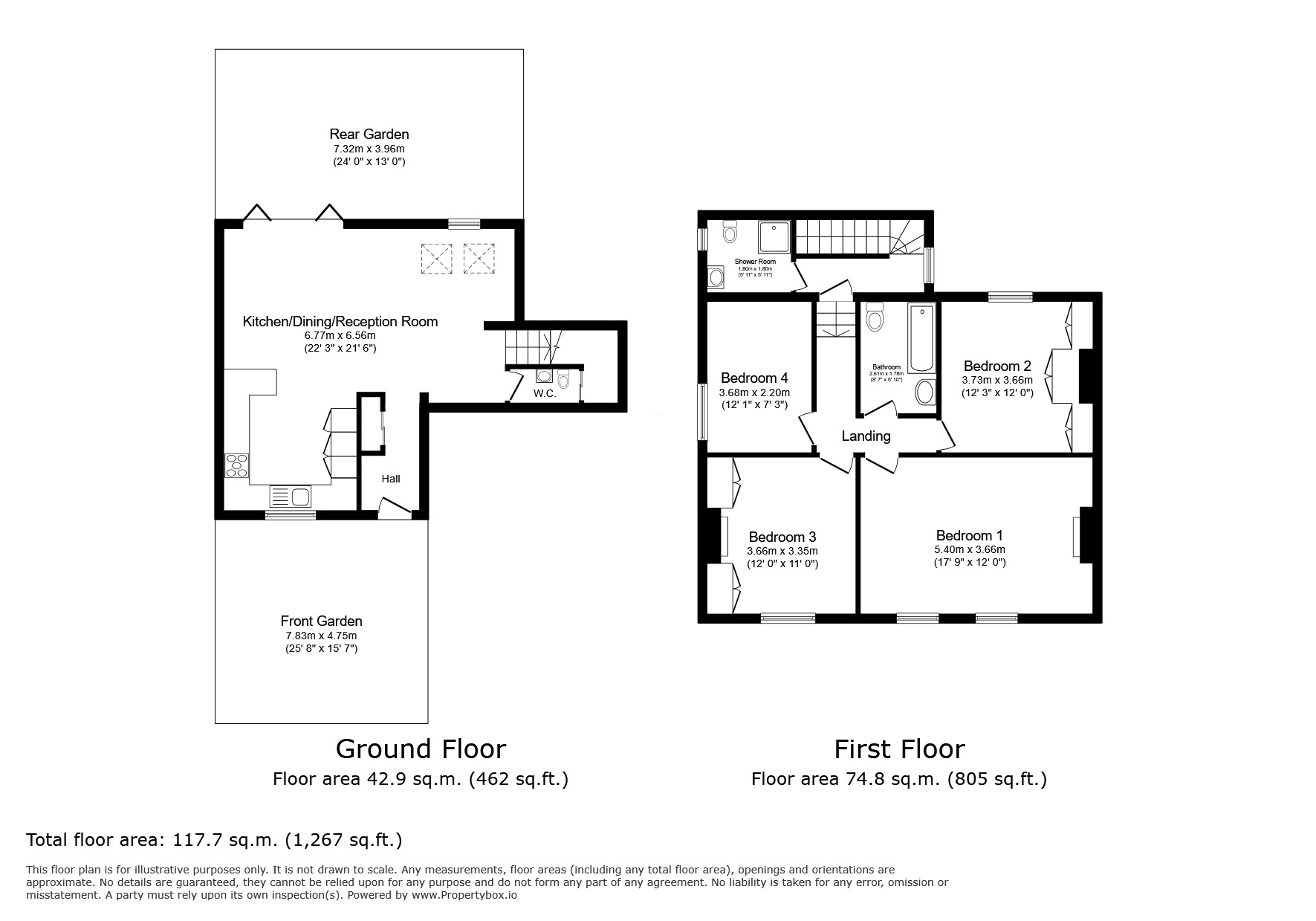 Floorplan of 4 bedroom End Terrace House for sale, Bonfield Road, London, SE13
