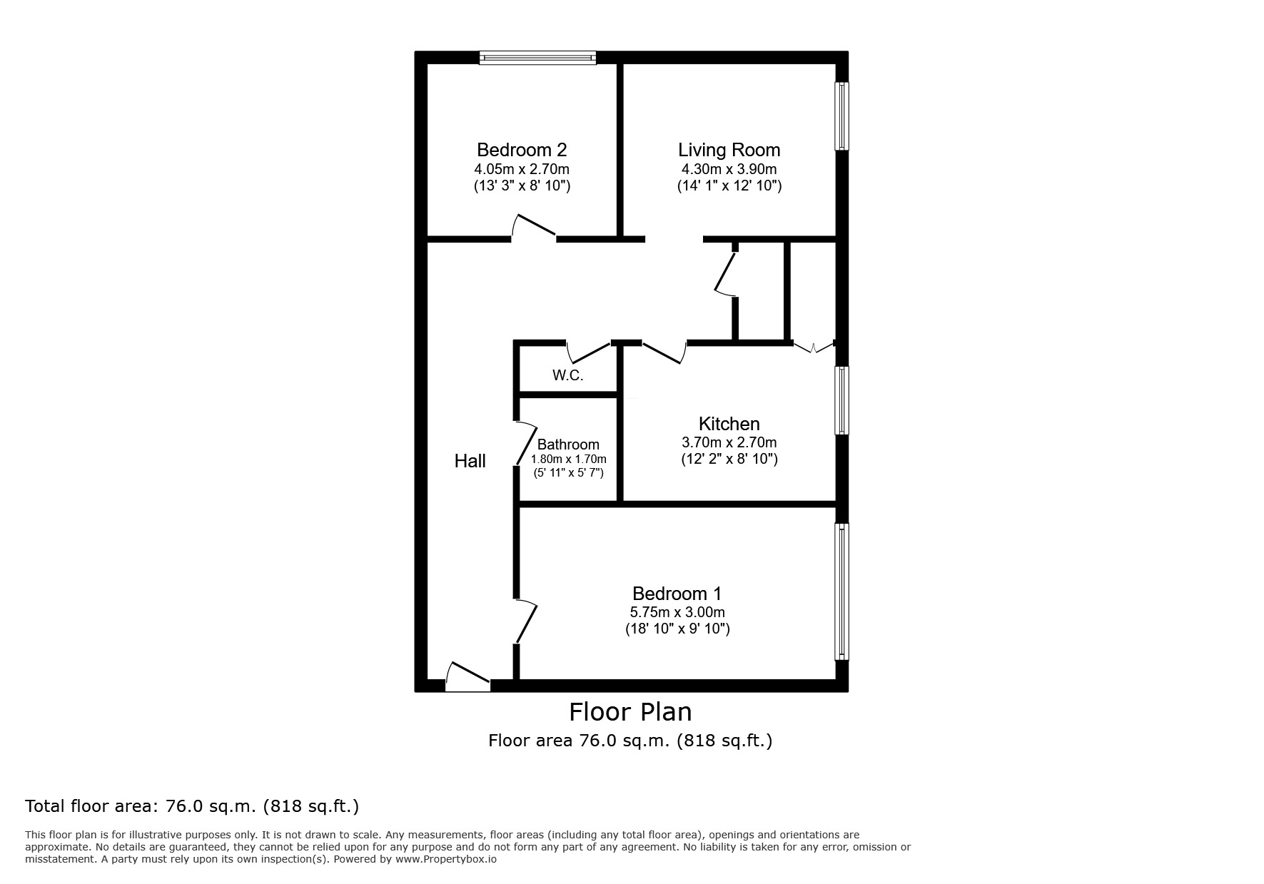 Floorplan of 2 bedroom Flat for sale, Westcombe Park Road, London, SE3