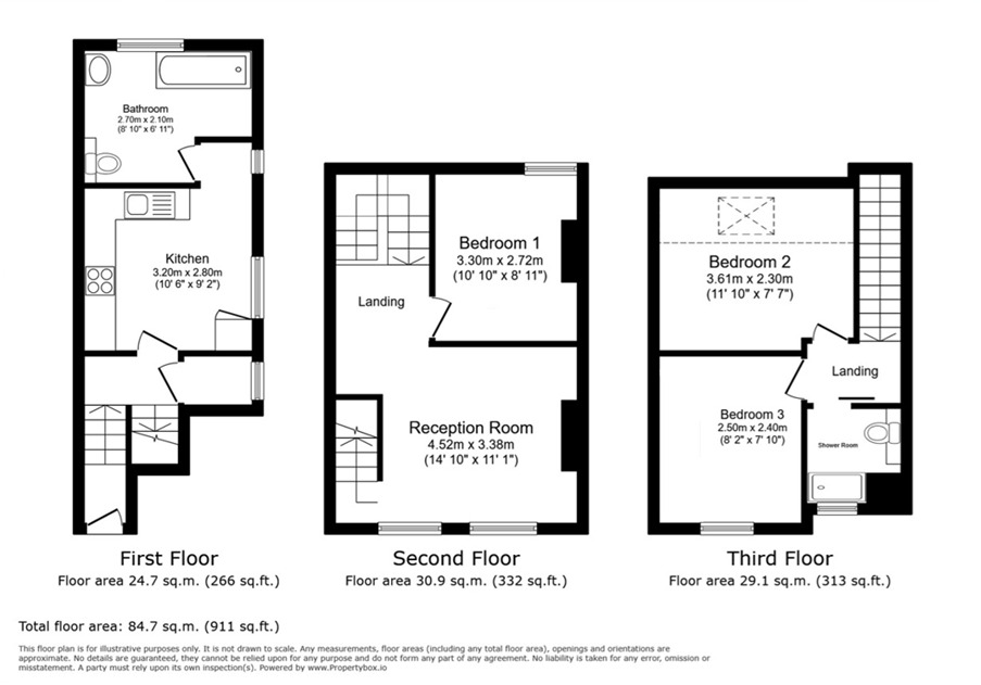 Floorplan of 3 bedroom Mid Terrace Flat for sale, Victoria Way, London, SE7