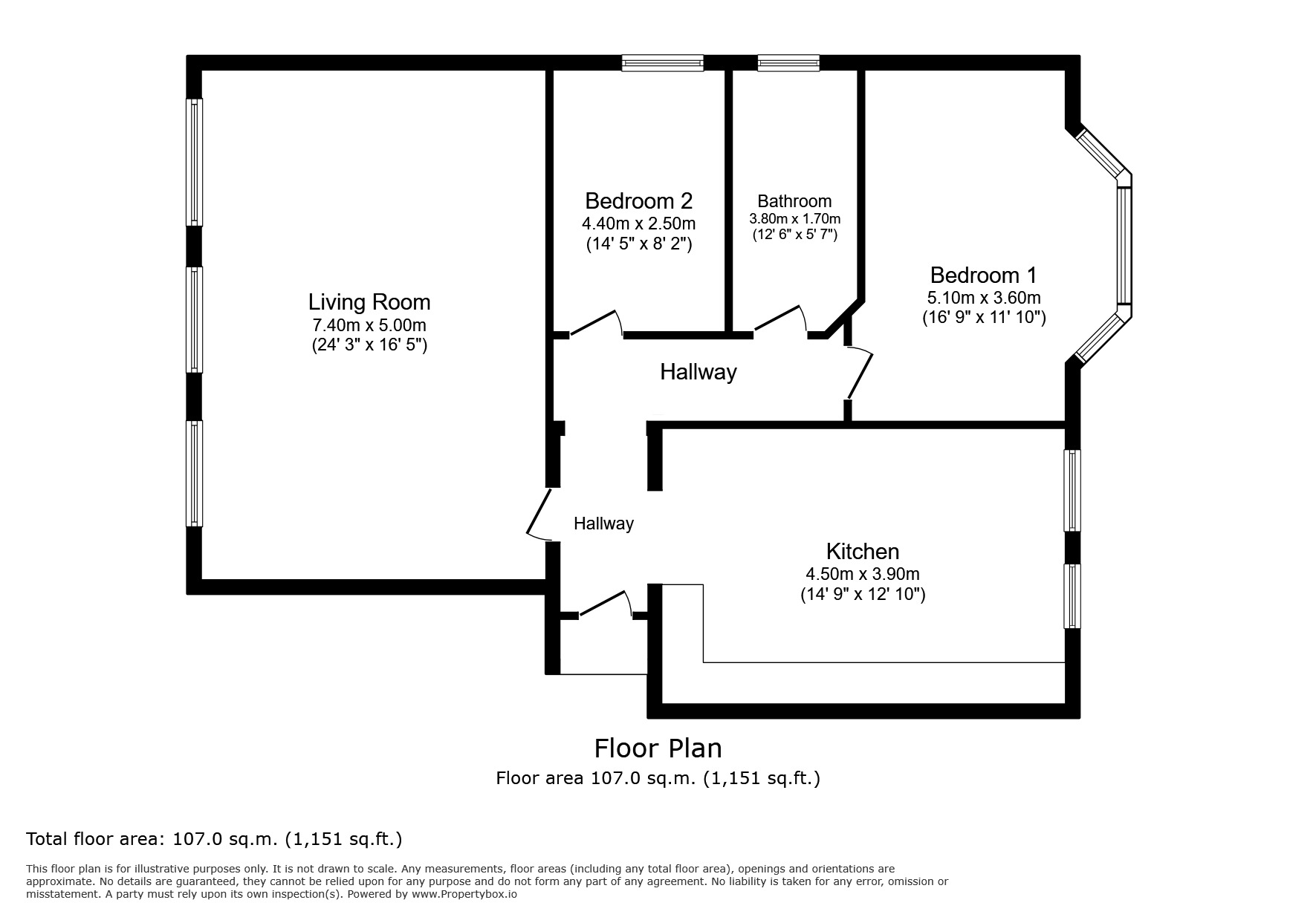 Floorplan of 2 bedroom Flat for sale, Pond Road, London, SE3