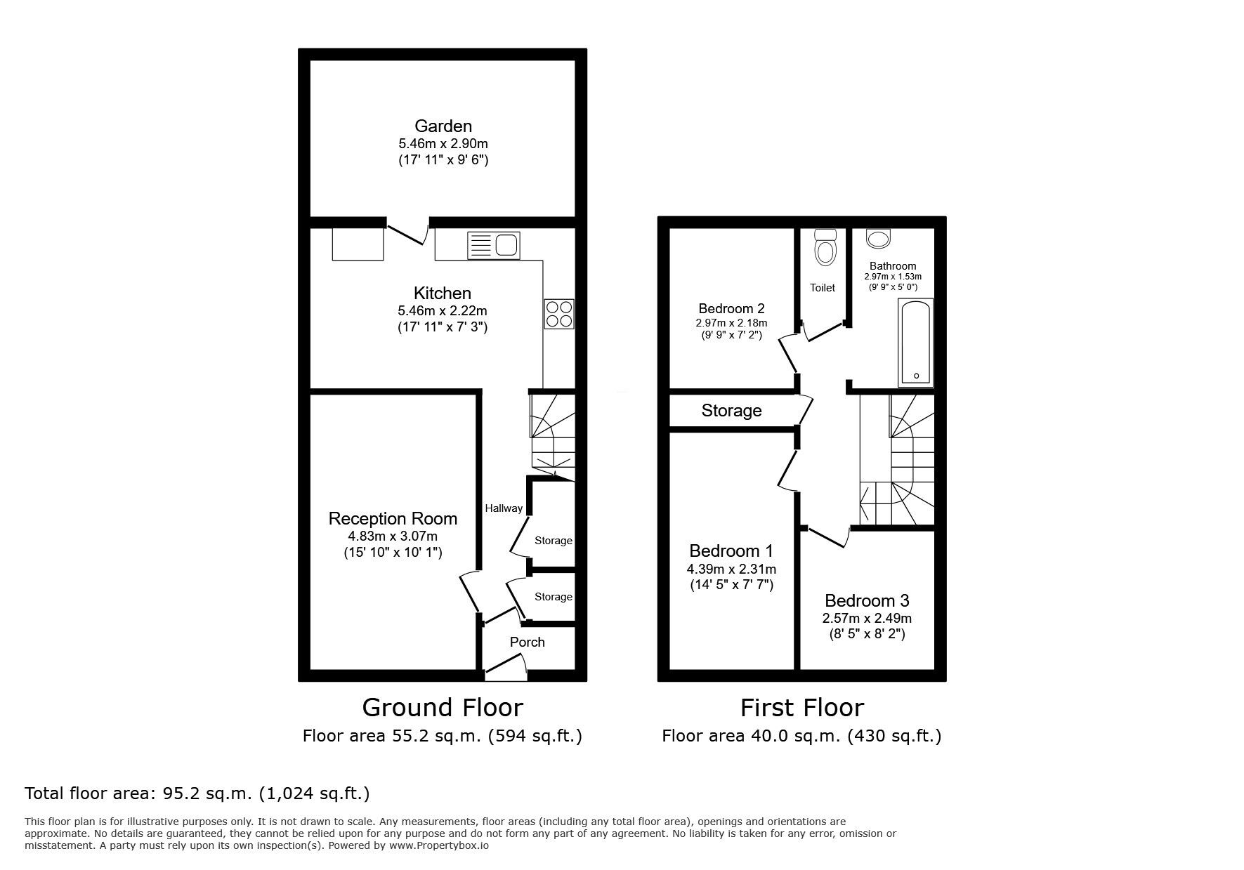 Floorplan of 3 bedroom Mid Terrace House for sale, Aberford Gardens, London, SE18