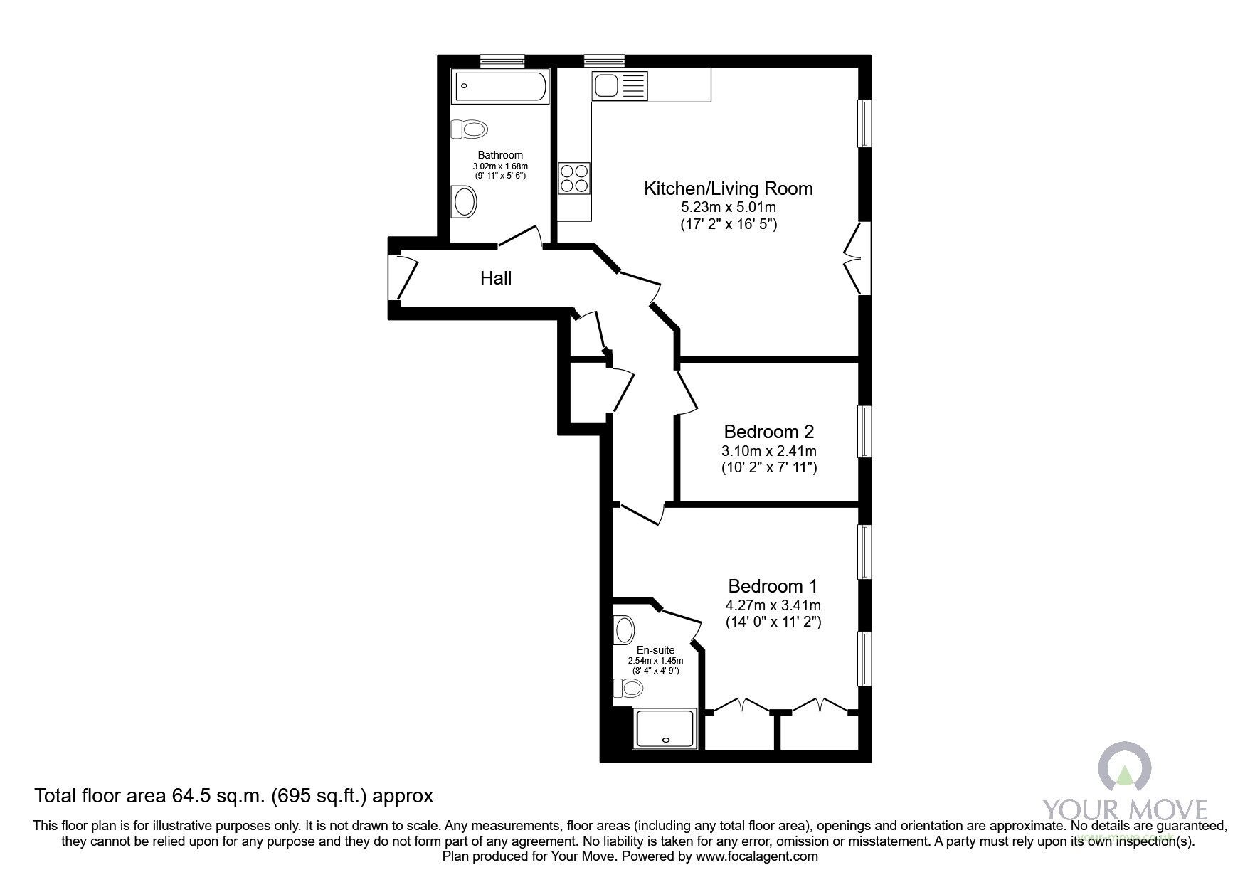 Floorplan of 2 bedroom Flat for sale, Brook Square, London, SE18