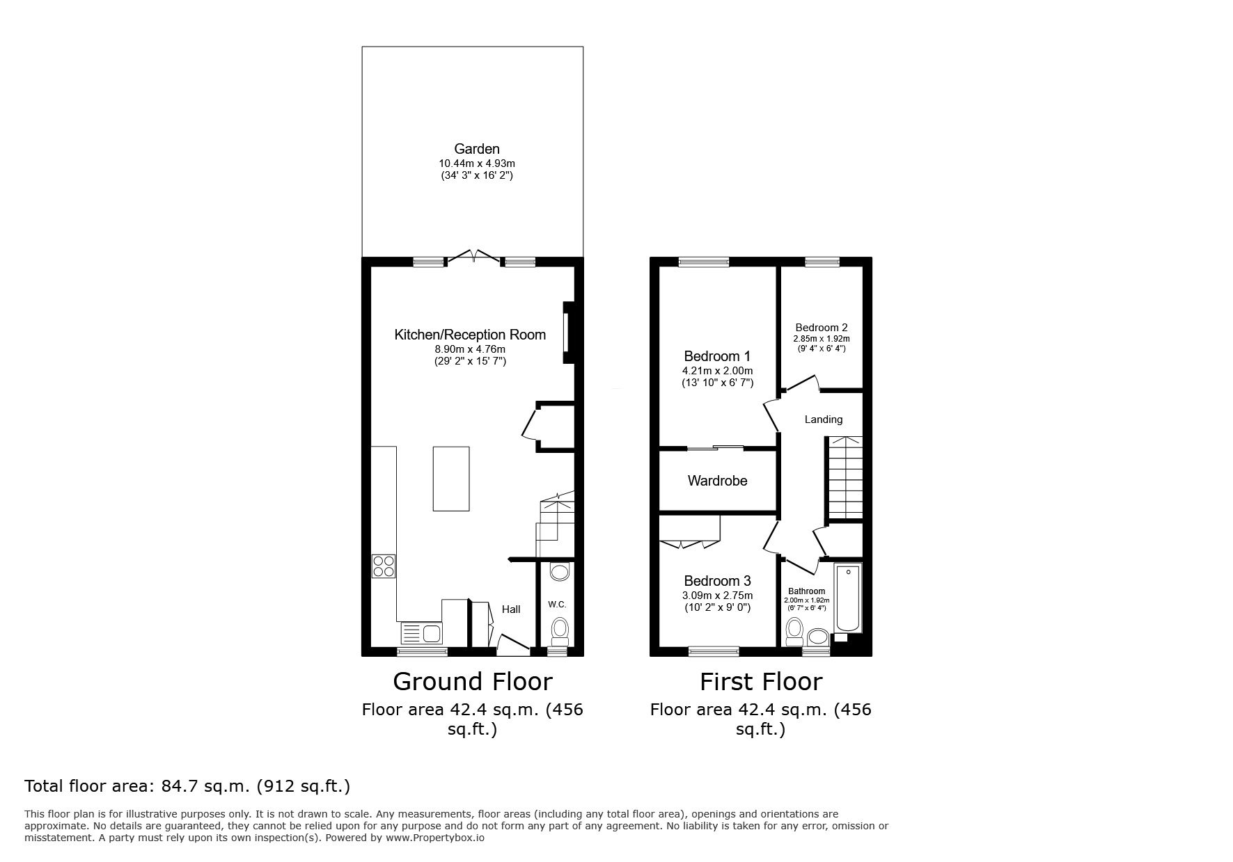 Floorplan of 3 bedroom Mid Terrace House for sale, Elizabeth Fry Place, London, SE18