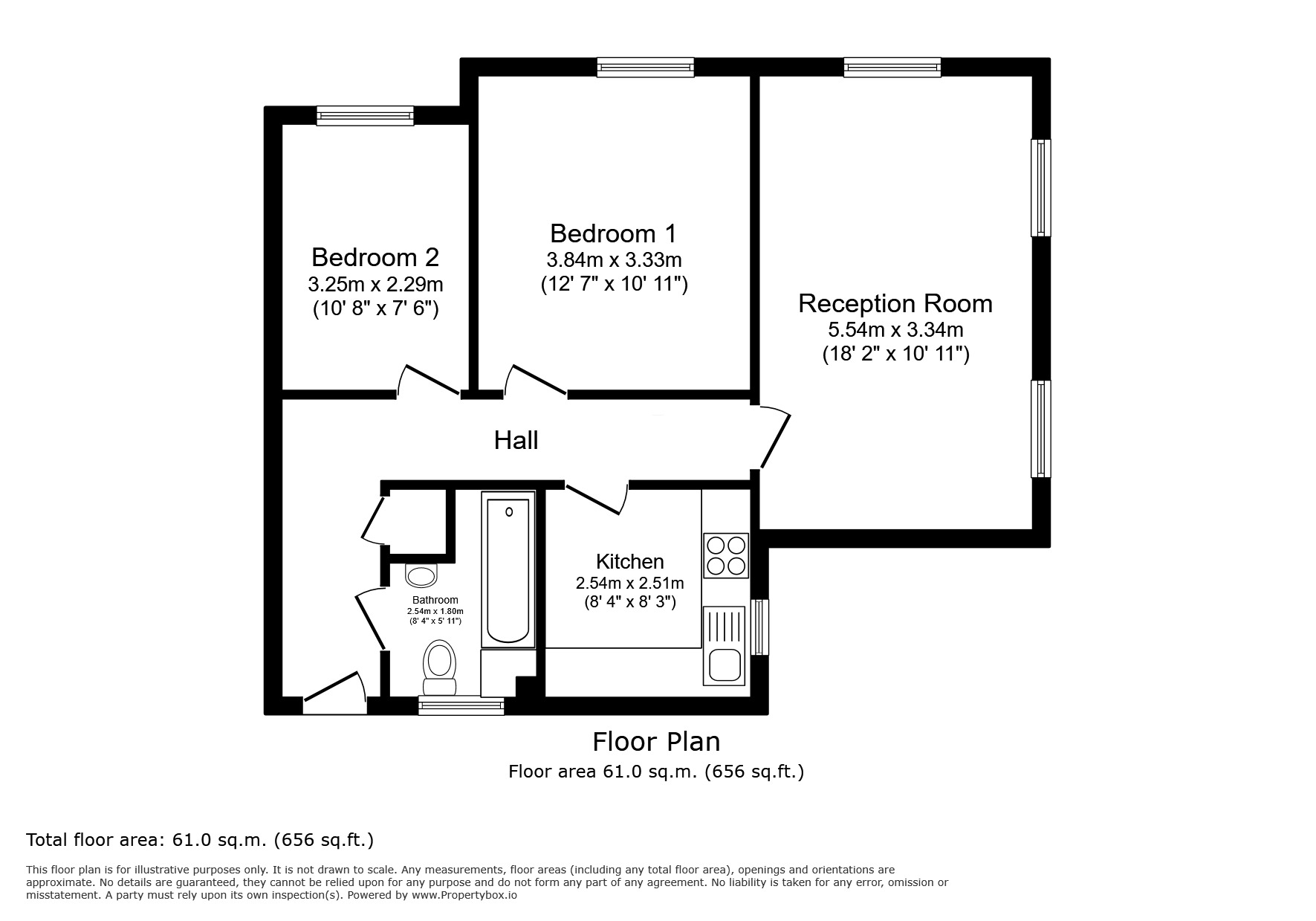 Floorplan of 2 bedroom Detached Flat for sale, Lee High Road, London, SE13