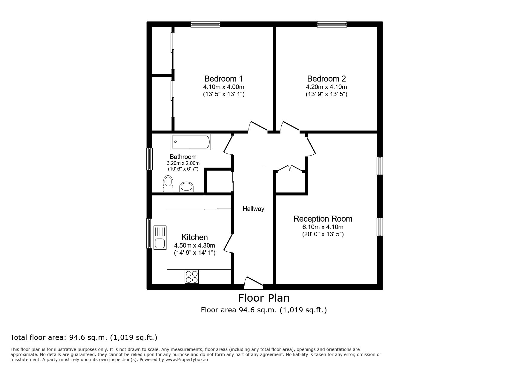 Floorplan of 2 bedroom Flat for sale, Point Close, London, SE10