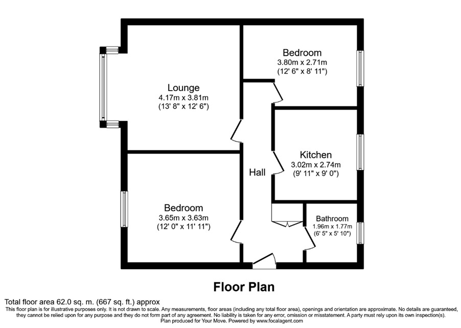 Floorplan of 2 bedroom Flat for sale, Westcombe Park Road, London, SE3