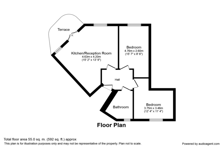 Floorplan of 2 bedroom Flat for sale, Berber Parade, London, SE18