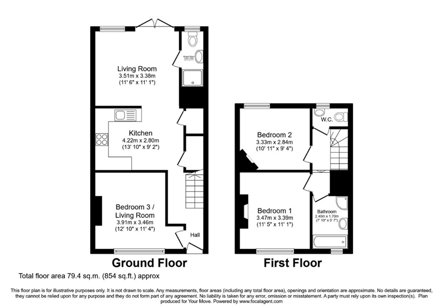 Floorplan of 3 bedroom Mid Terrace House for sale, Flamsteed Road, London, SE7