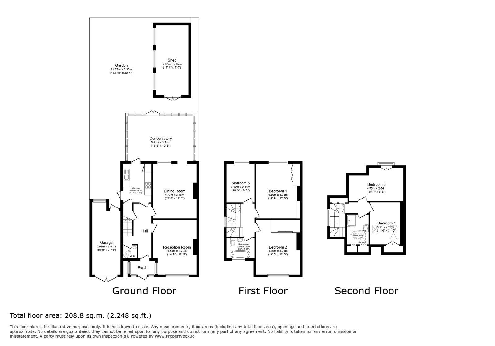 Floorplan of 3 bedroom Semi Detached House for sale, Marlborough Lane, London, SE7