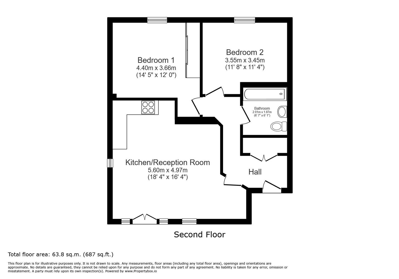 Floorplan of 2 bedroom Flat to rent, Plumstead Road, London, SE18