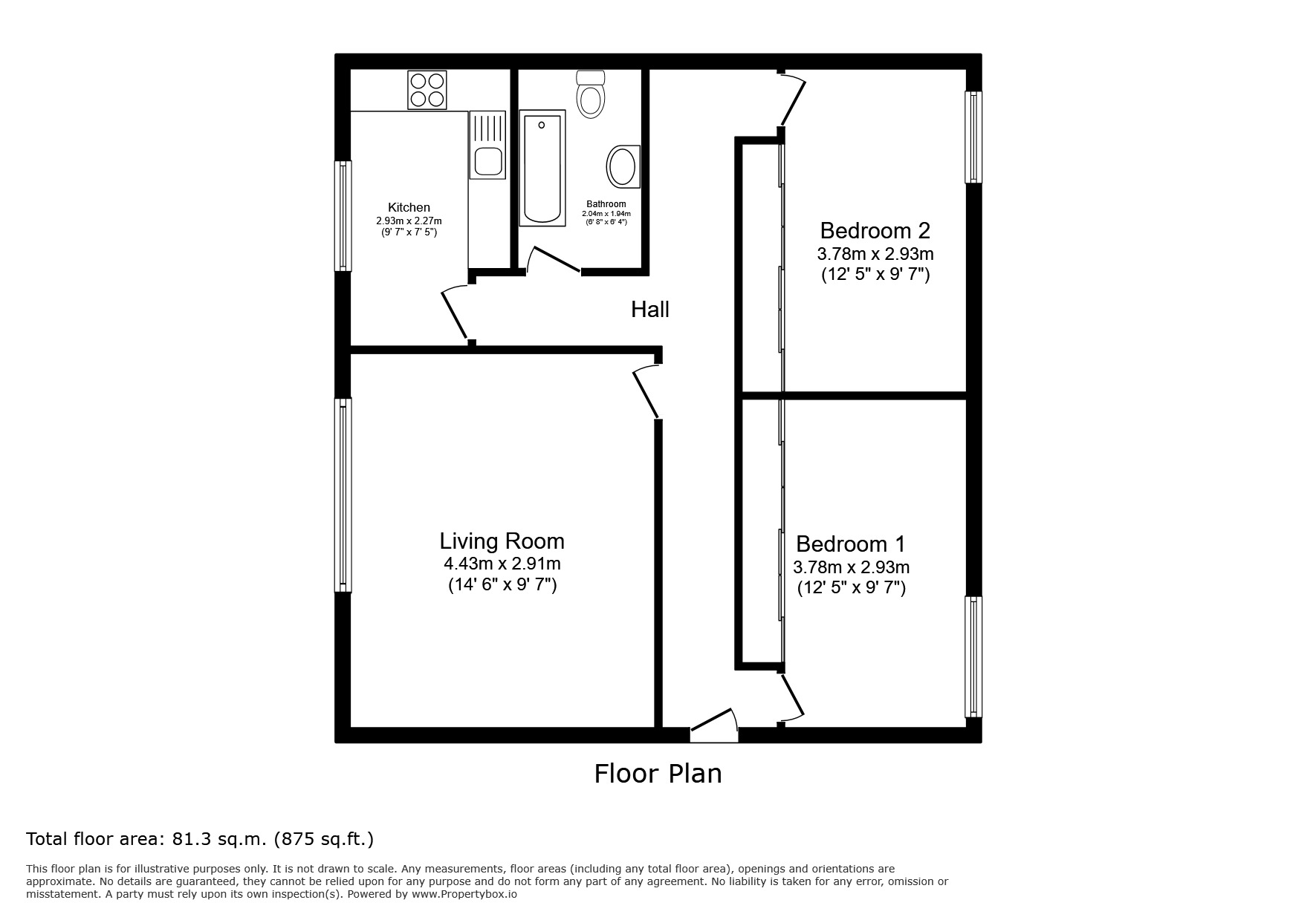 Floorplan of 2 bedroom Detached Flat for sale, Sweyn Place, London, SE3