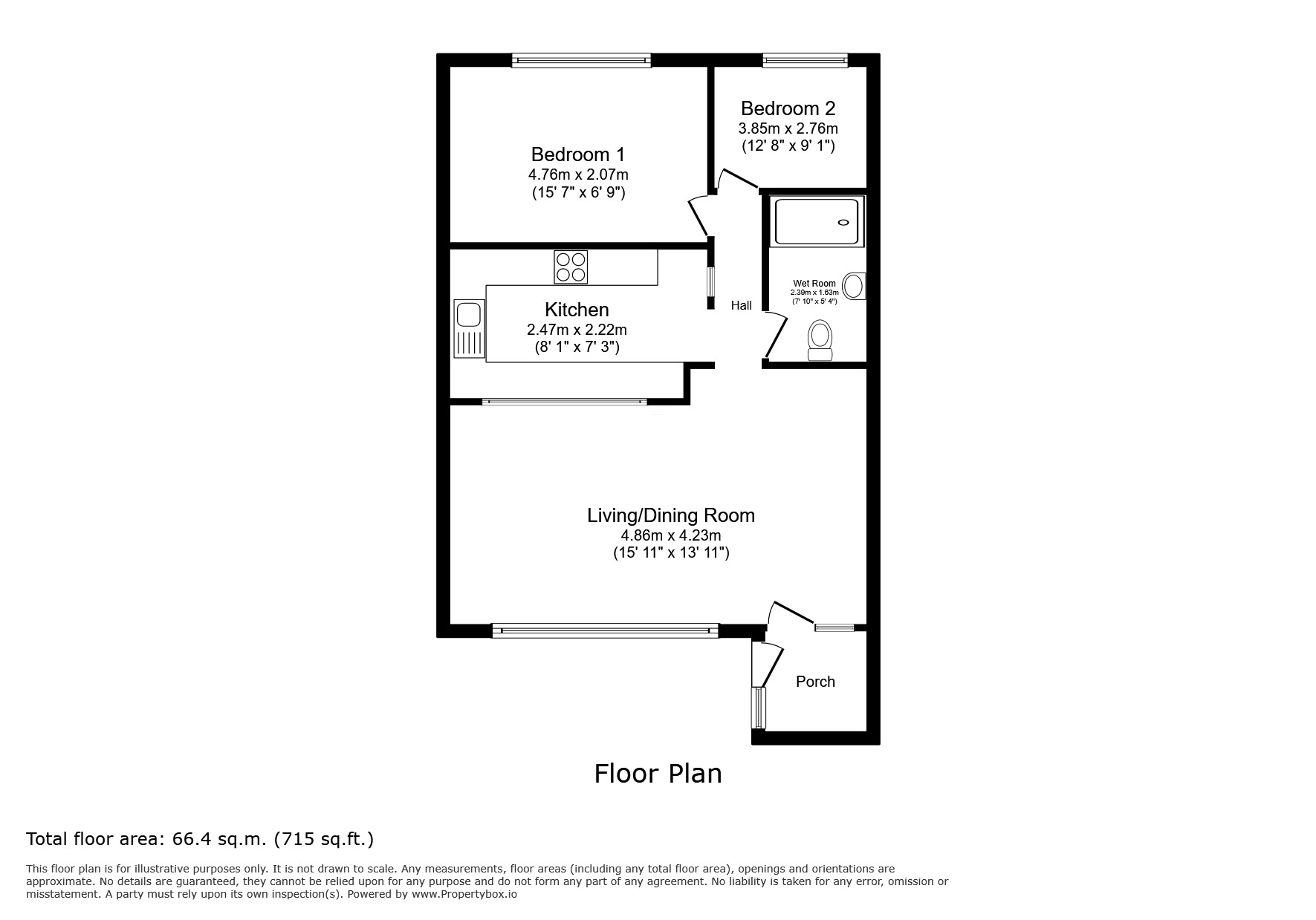Floorplan of 2 bedroom Flat for sale, Combe Avenue, London, SE3