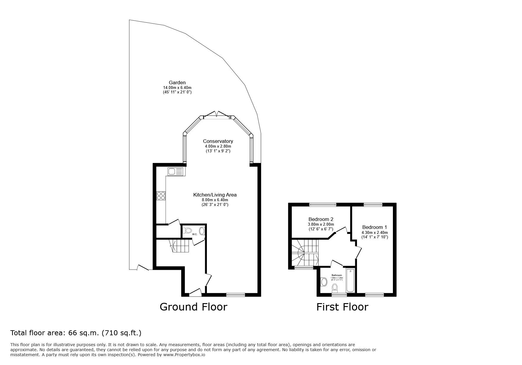 Floorplan of 2 bedroom End Terrace House for sale, Langbrook Road, London, SE3