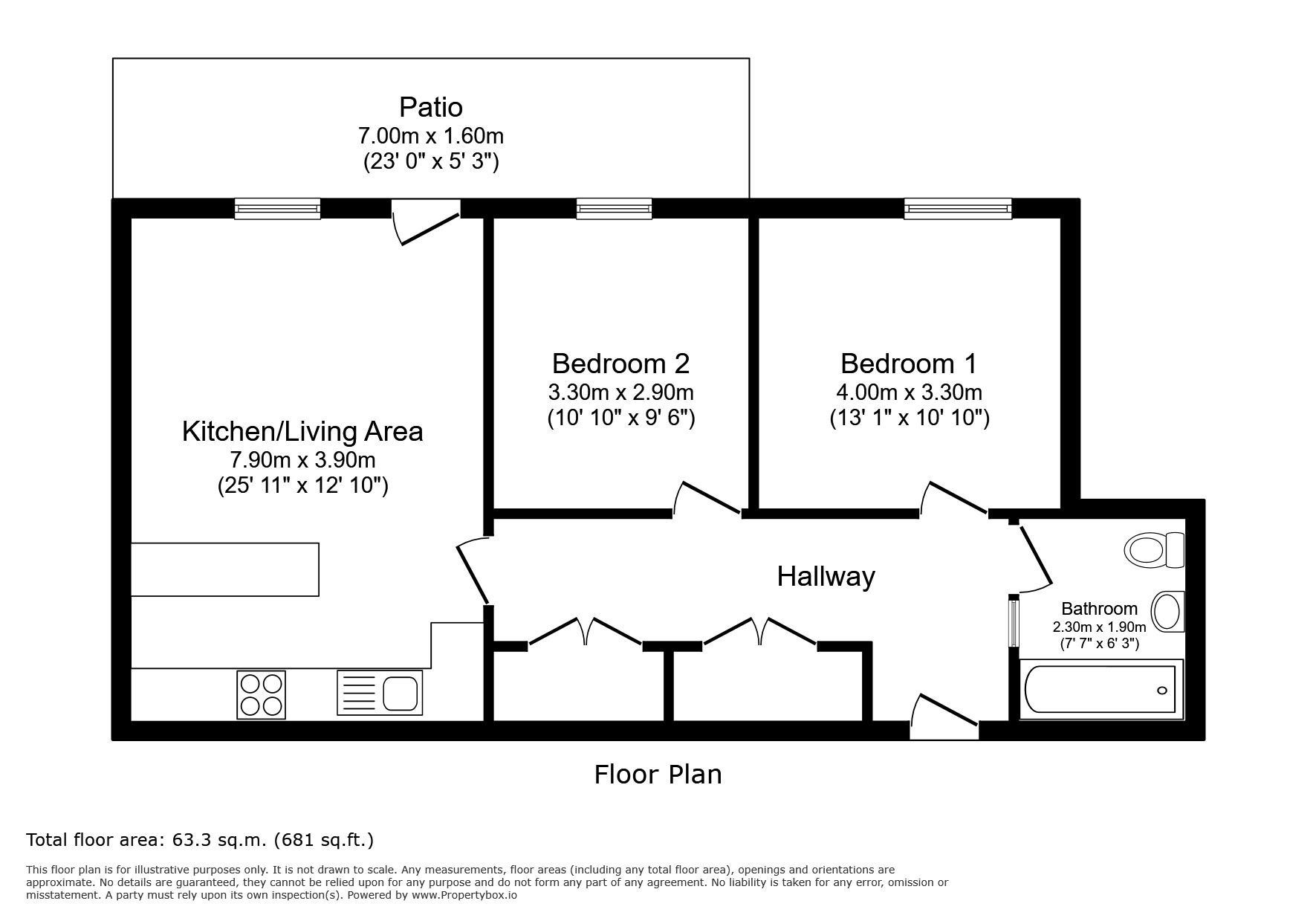 Floorplan of 2 bedroom Flat for sale, Tudway Road, London, SE3