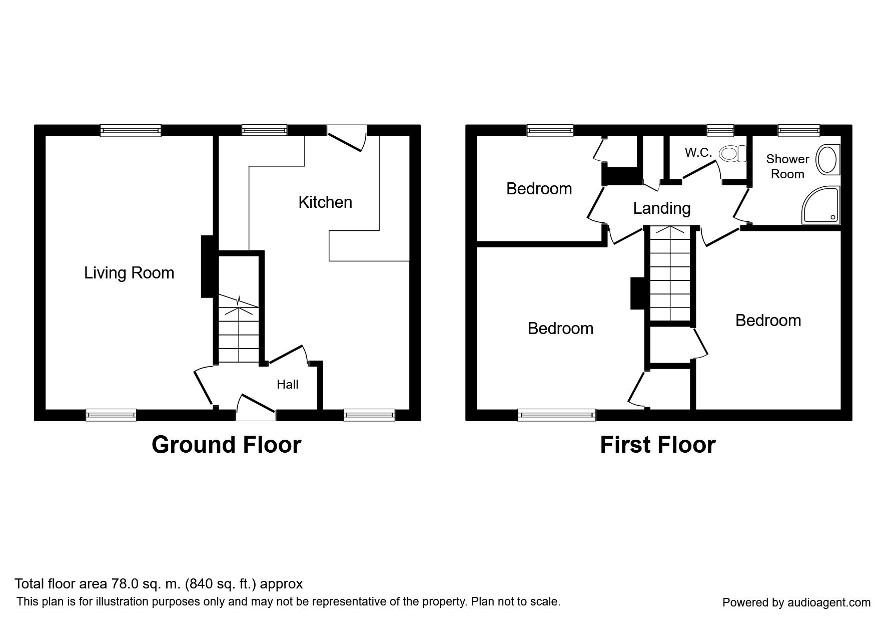 Floorplan of 3 bedroom Semi Detached House to rent, Tetbury Drive, Worcester, WR4