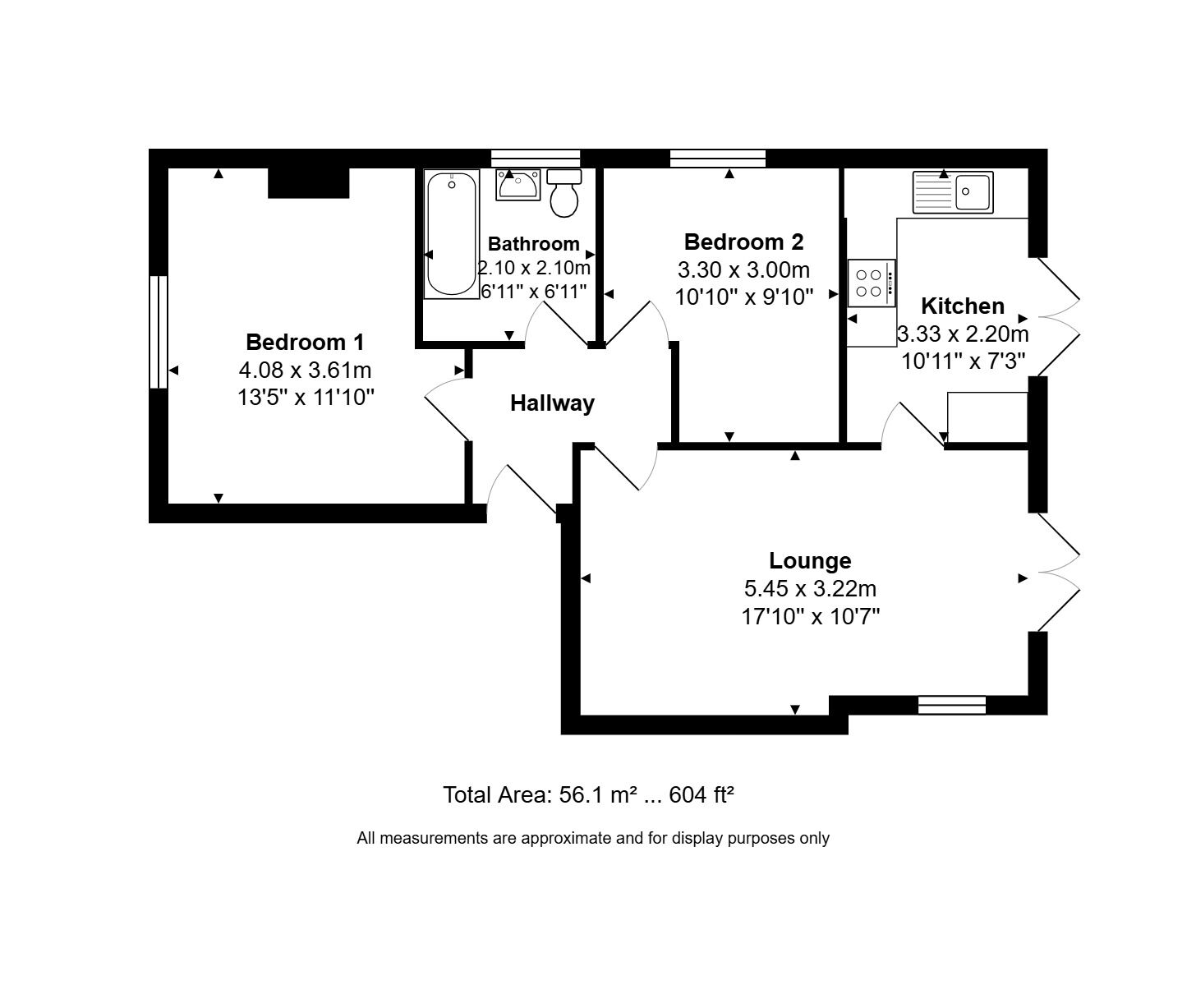 Floorplan of 2 bedroom Flat to rent, Beechey Road, Dorset, BH8