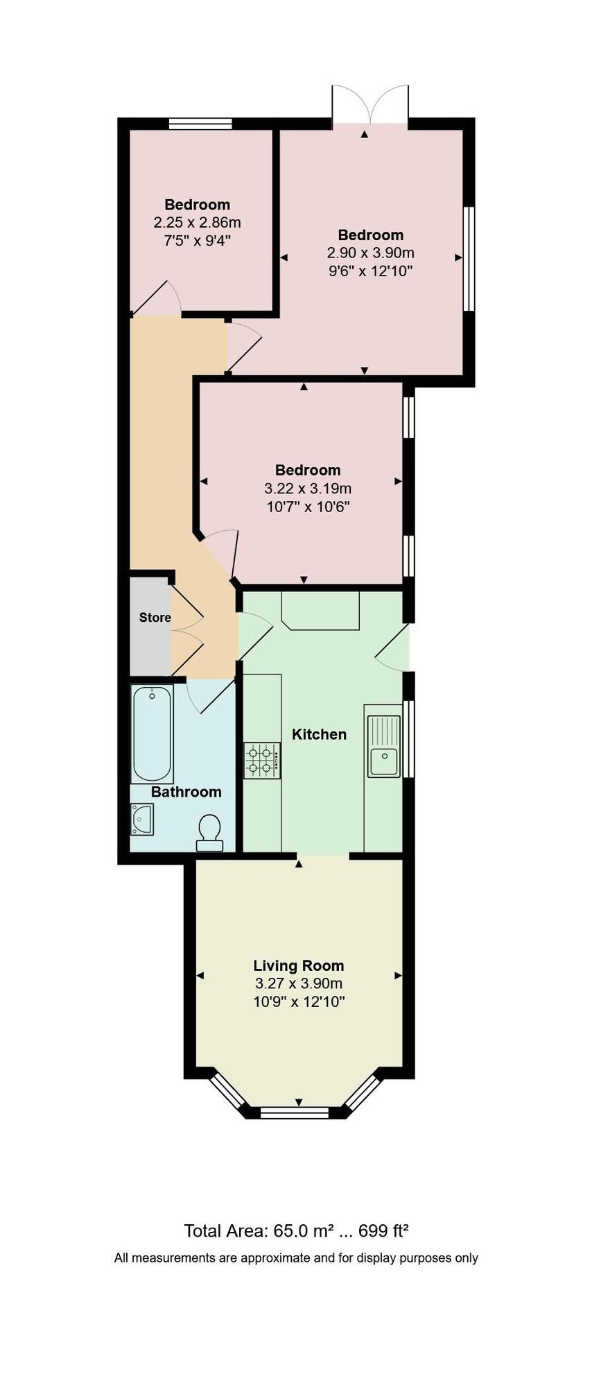 Floorplan of 3 bedroom Flat to rent, Jefferson Avenue, Kings Park, Dorset, BH1