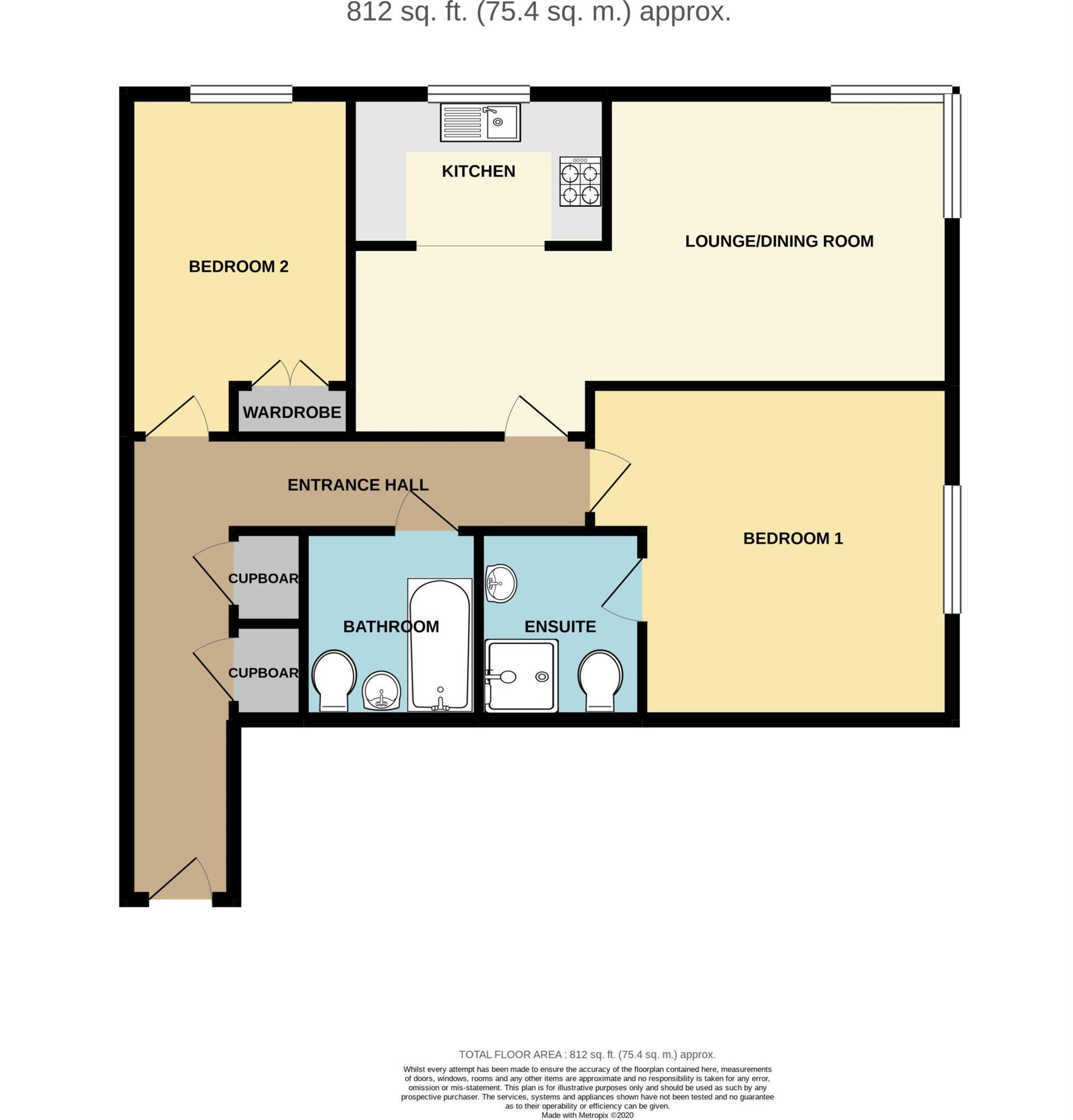 Floorplan of 2 bedroom Flat to rent, St Peters Road, Dorset, BH1
