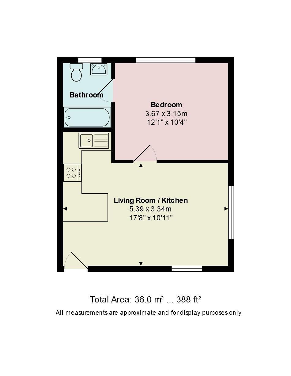 Floorplan of 1 bedroom Flat to rent, Knyveton Road, Dorset, BH1
