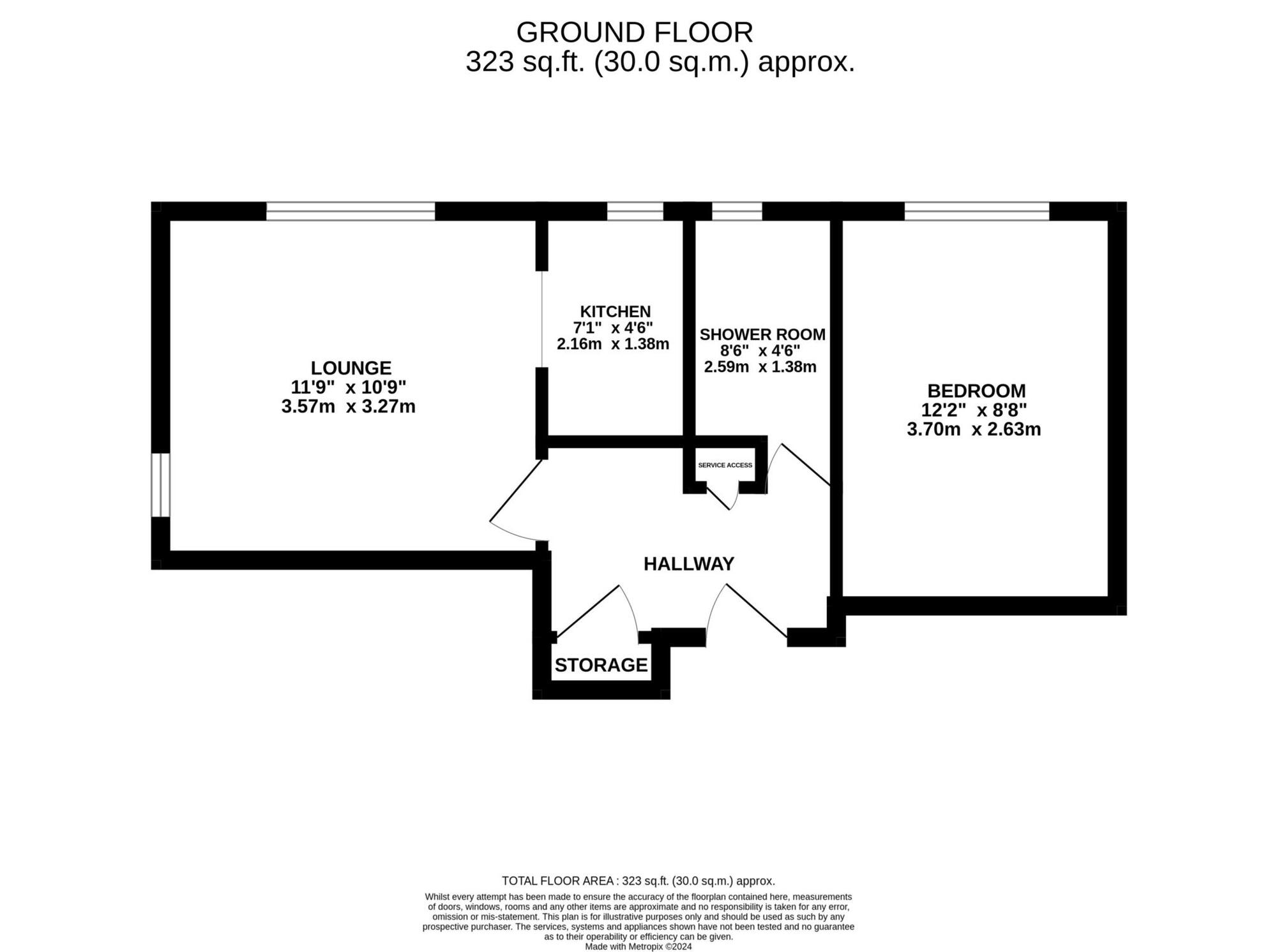 Floorplan of 1 bedroom Flat for sale, Terrace Road, Dorset, BH2