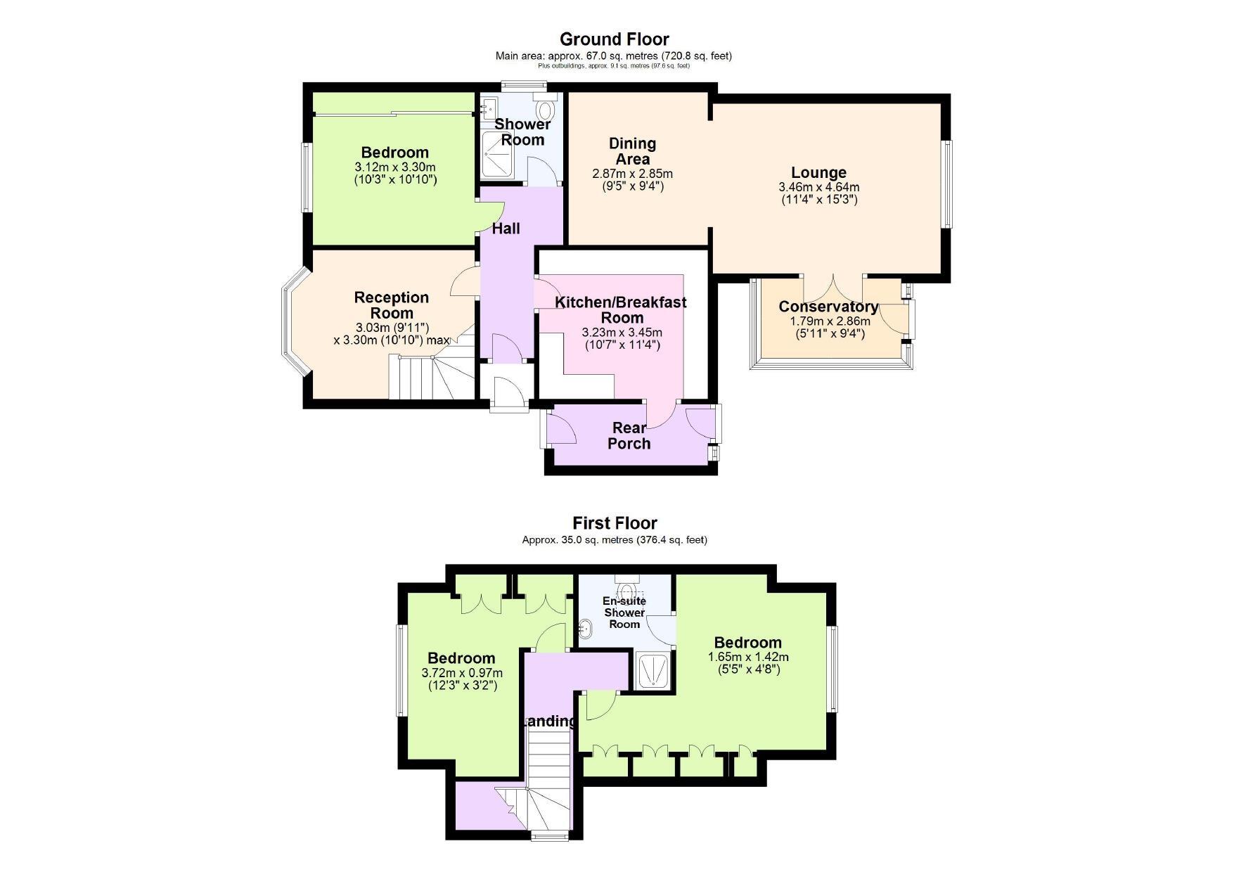 Floorplan of 3 bedroom Bungalow for sale, Cattistock Road, Dorset, BH8