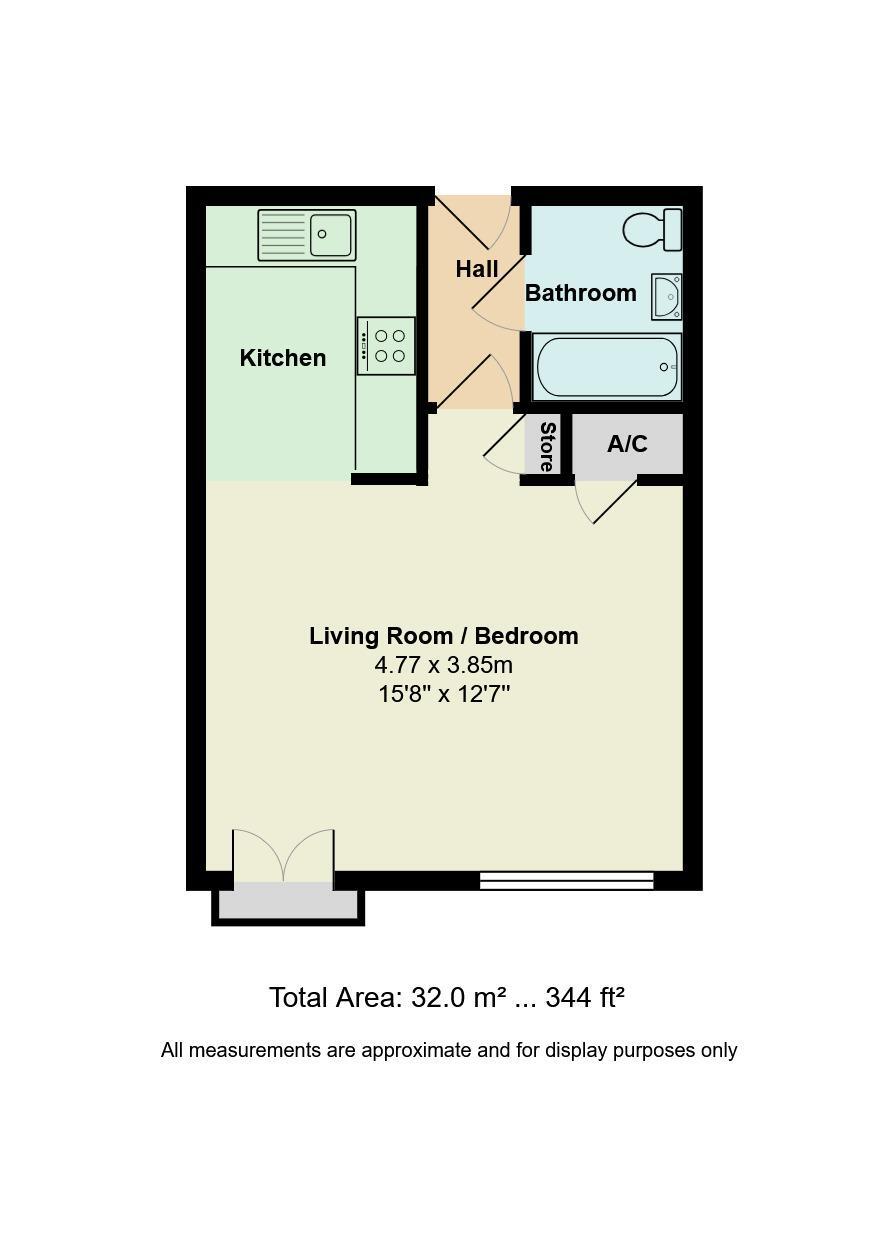 Floorplan of 1 bedroom Flat for sale, Castle Lane West, Dorset, BH8